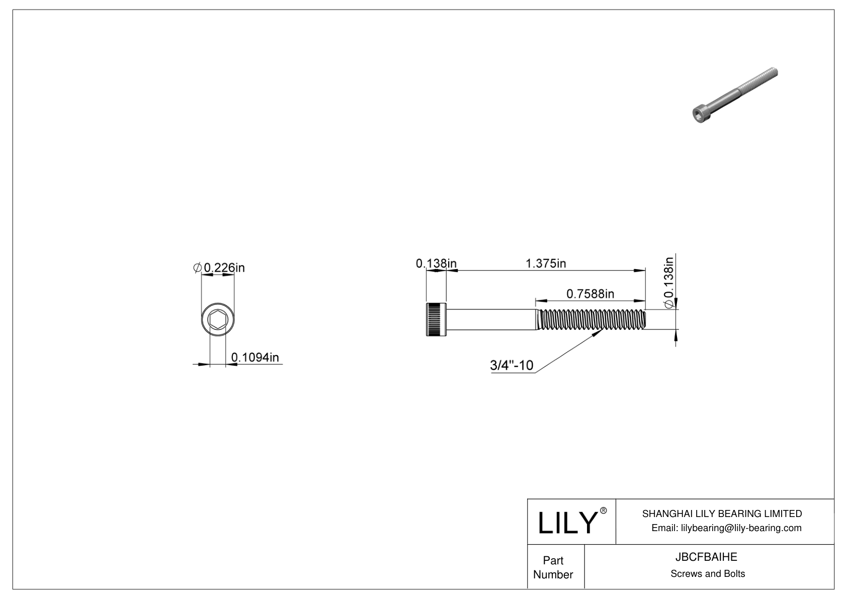 JBCFBAIHE Tornillos de cabeza cilíndrica de acero aleado cad drawing