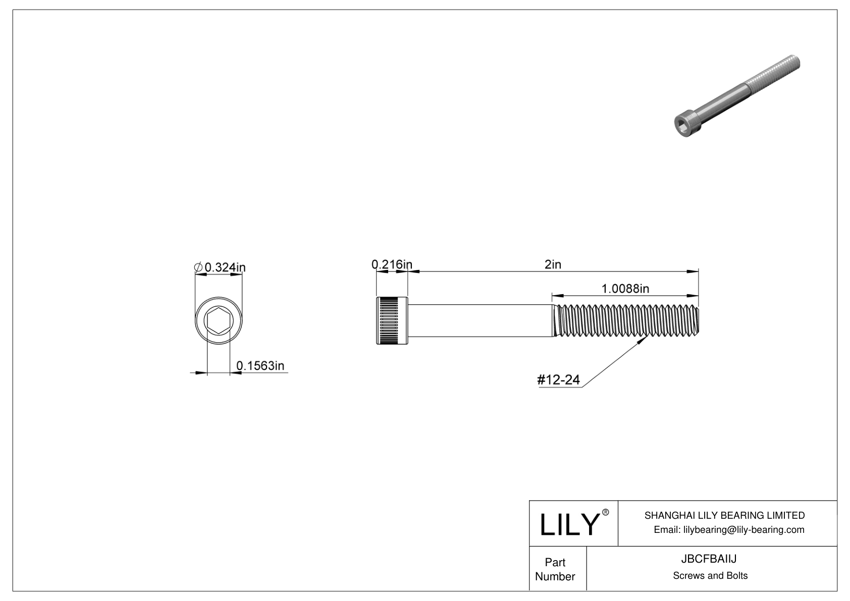 JBCFBAIIJ Tornillos de cabeza cilíndrica de acero aleado cad drawing