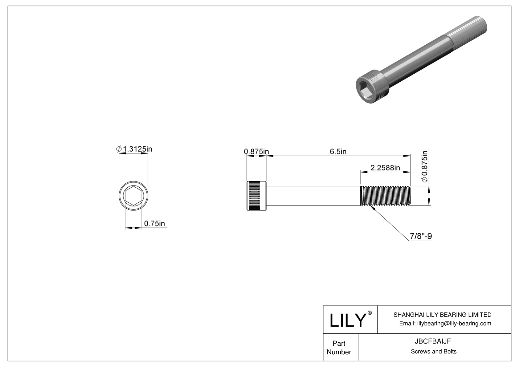 JBCFBAIJF Tornillos de cabeza cilíndrica de acero aleado cad drawing