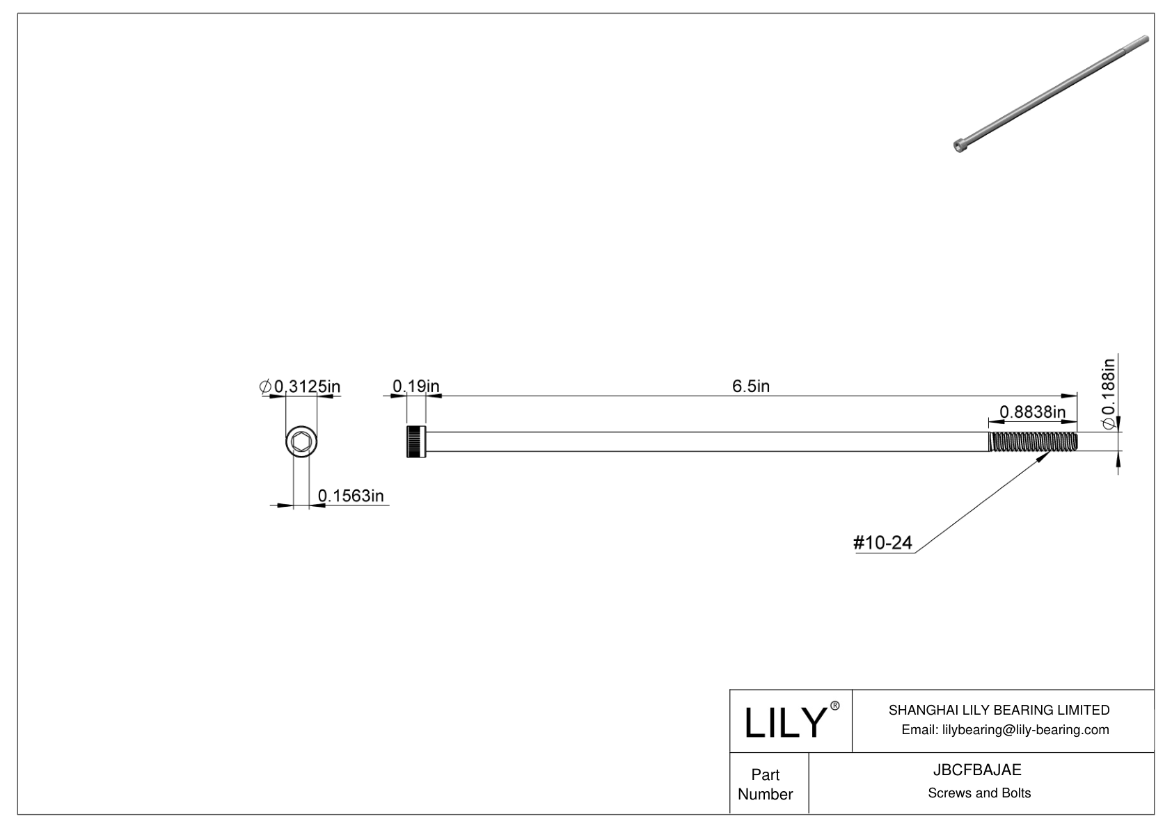 JBCFBAJAE Tornillos de cabeza cilíndrica de acero aleado cad drawing