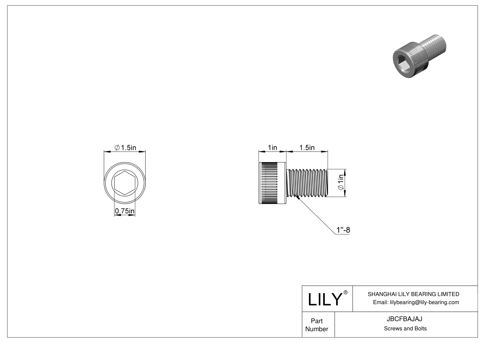 JBCFBAJAJ Tornillos de cabeza cilíndrica de acero aleado cad drawing