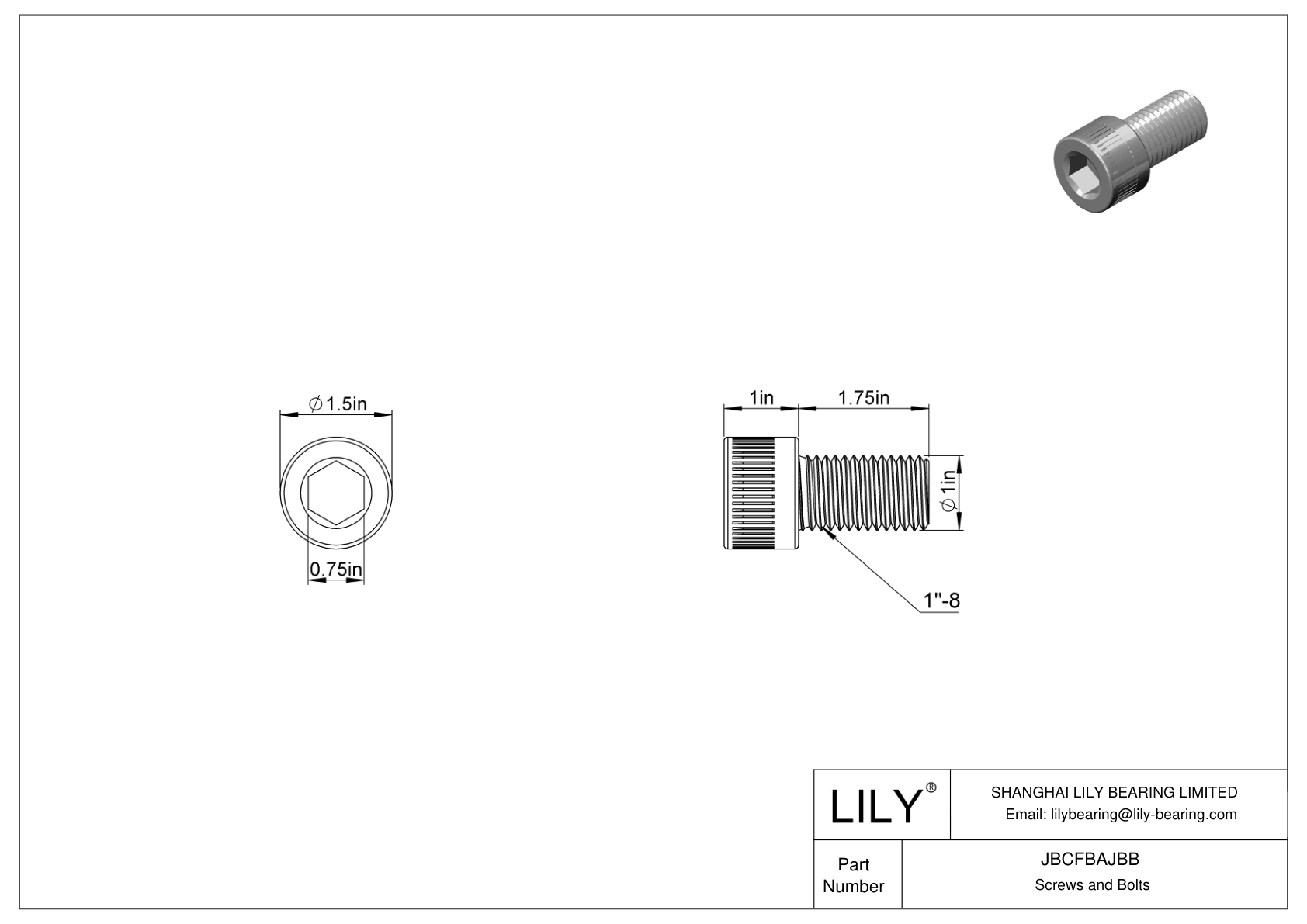 JBCFBAJBB Tornillos de cabeza cilíndrica de acero aleado cad drawing