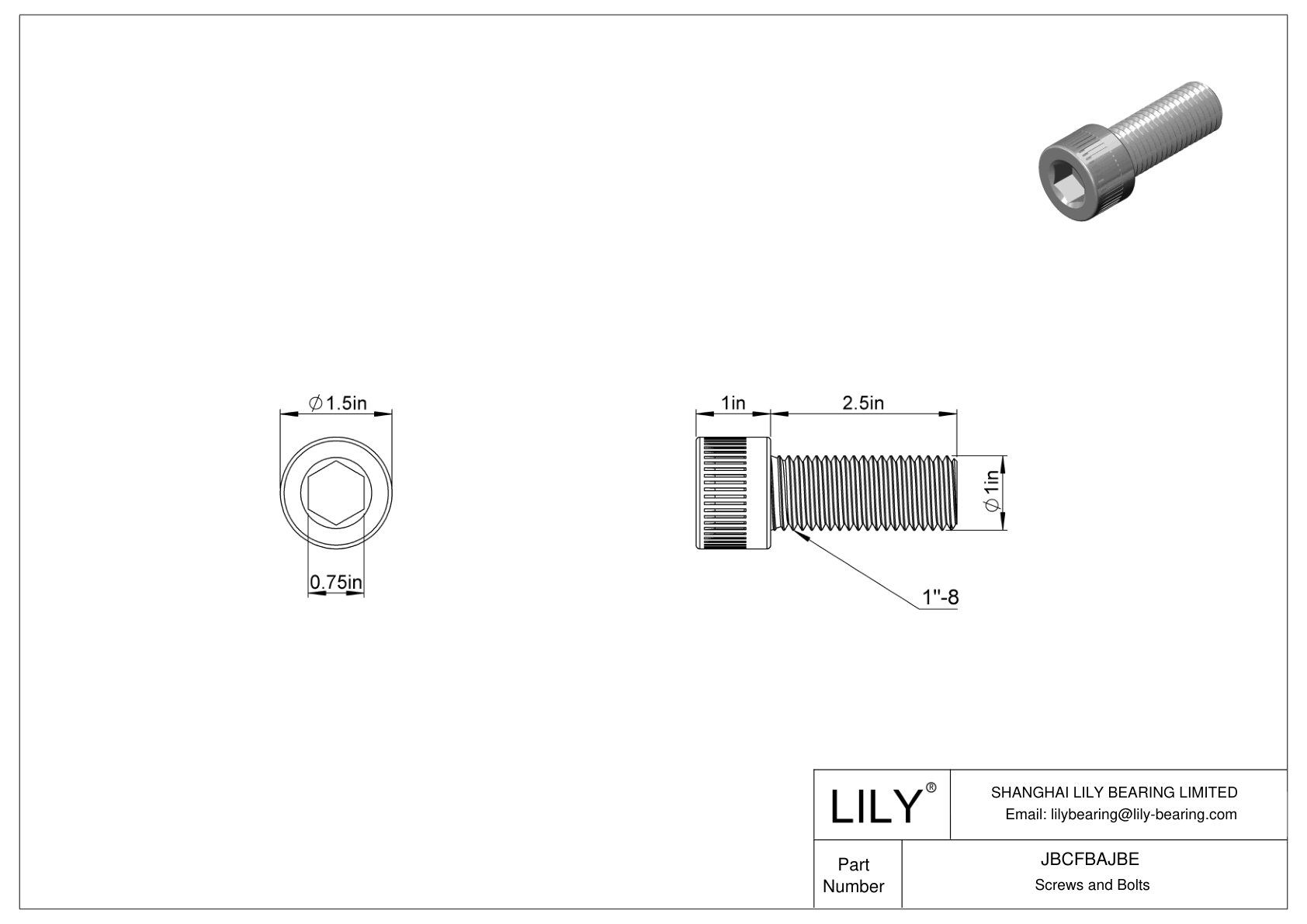 JBCFBAJBE Tornillos de cabeza cilíndrica de acero aleado cad drawing