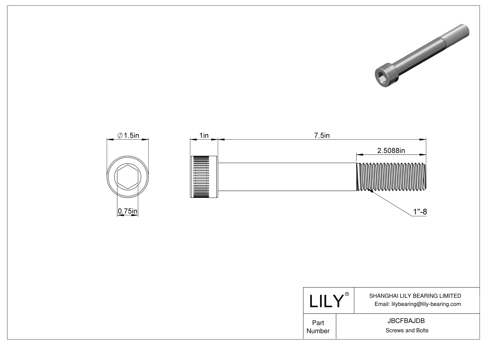 JBCFBAJDB 合金钢内六角螺钉 cad drawing