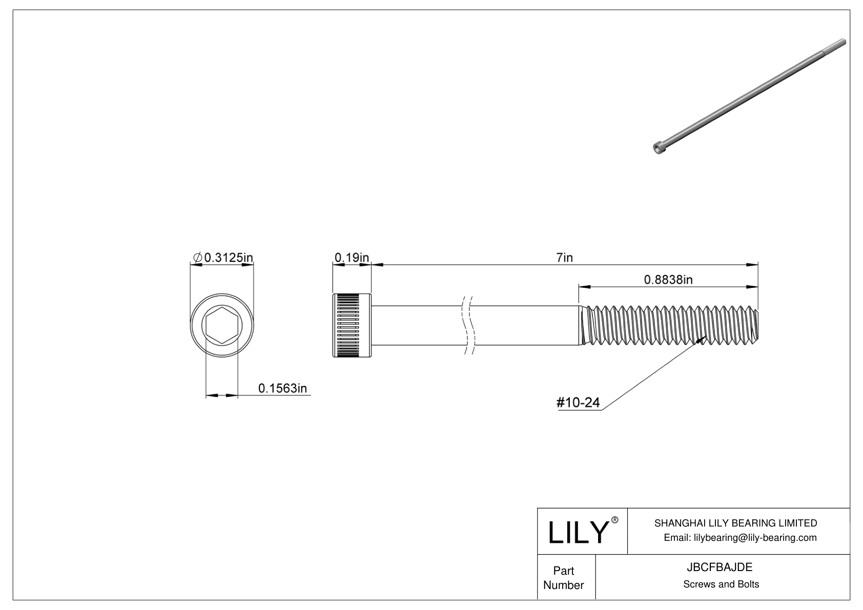 JBCFBAJDE 合金钢内六角螺钉 cad drawing