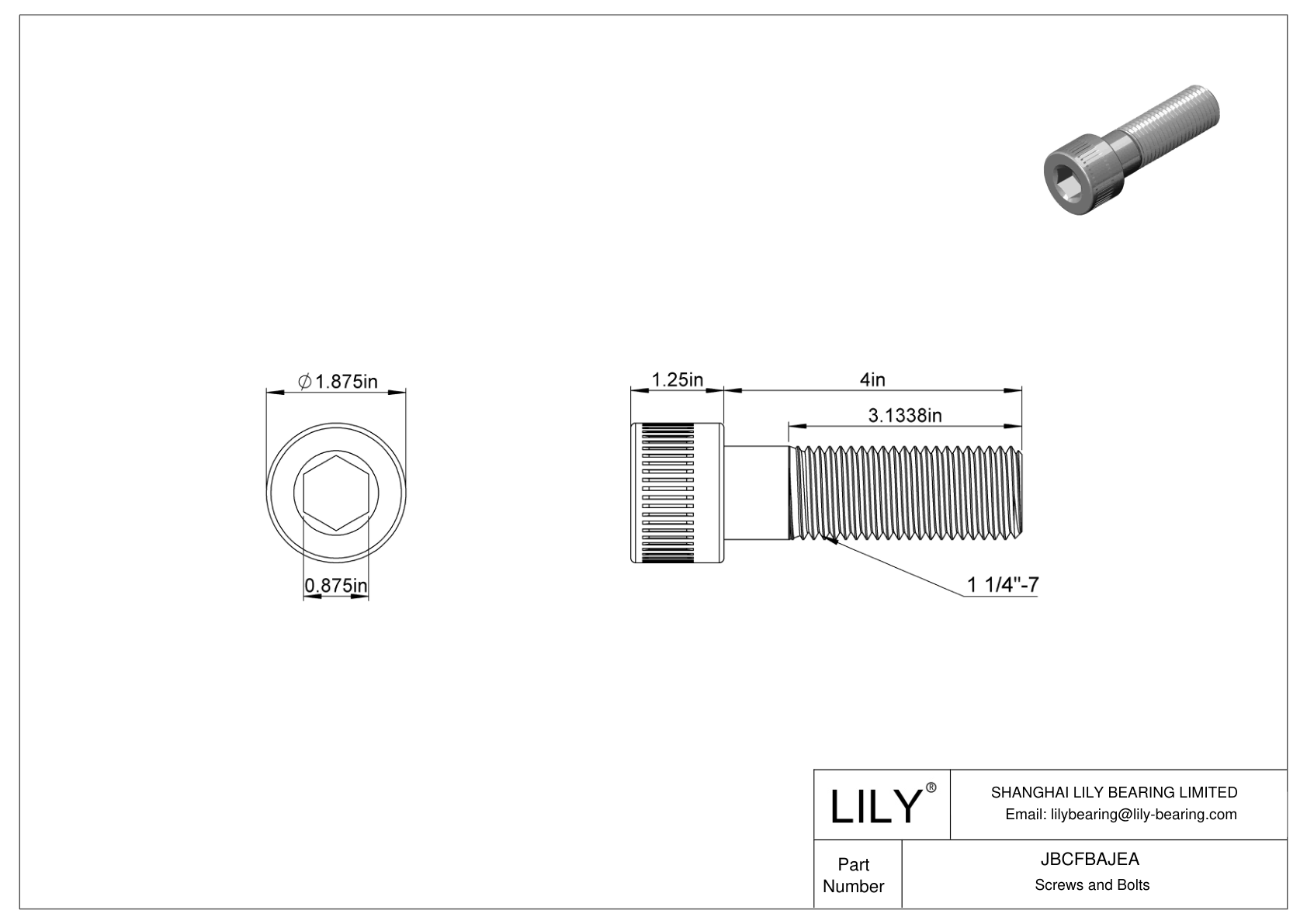 JBCFBAJEA 合金钢内六角螺钉 cad drawing