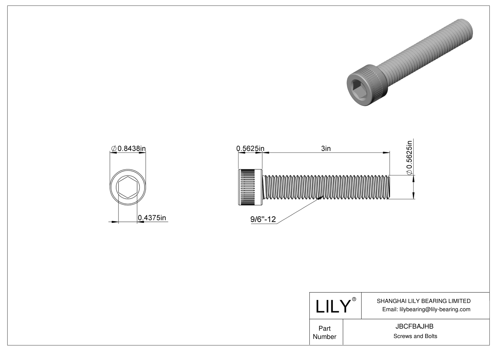 JBCFBAJHB 合金钢内六角螺钉 cad drawing