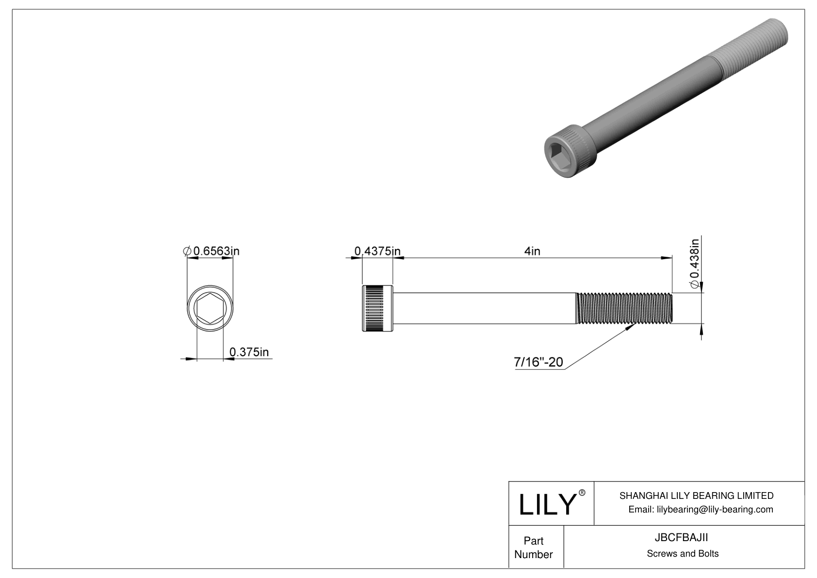 JBCFBAJII 合金钢内六角螺钉 cad drawing