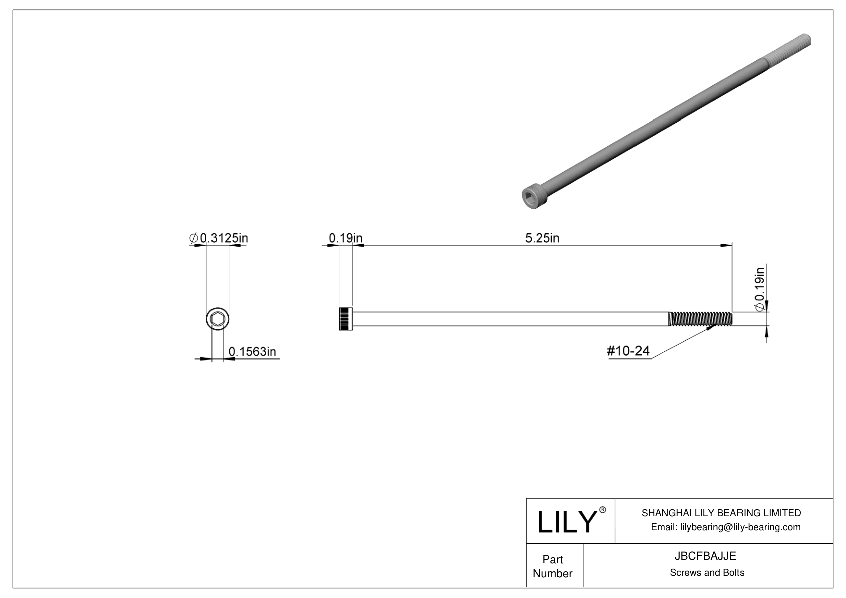 JBCFBAJJE 合金钢内六角螺钉 cad drawing