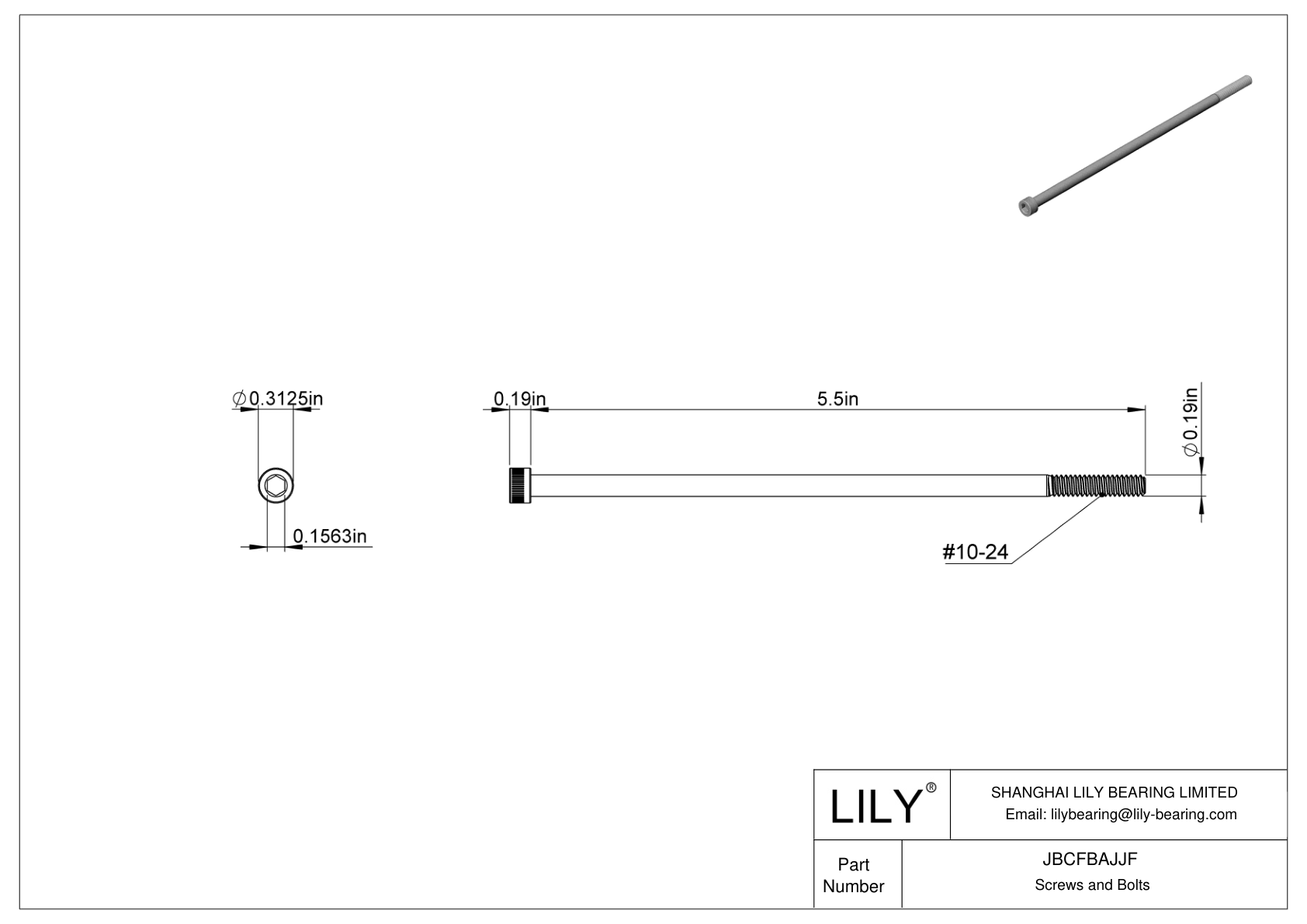 JBCFBAJJF 合金钢内六角螺钉 cad drawing