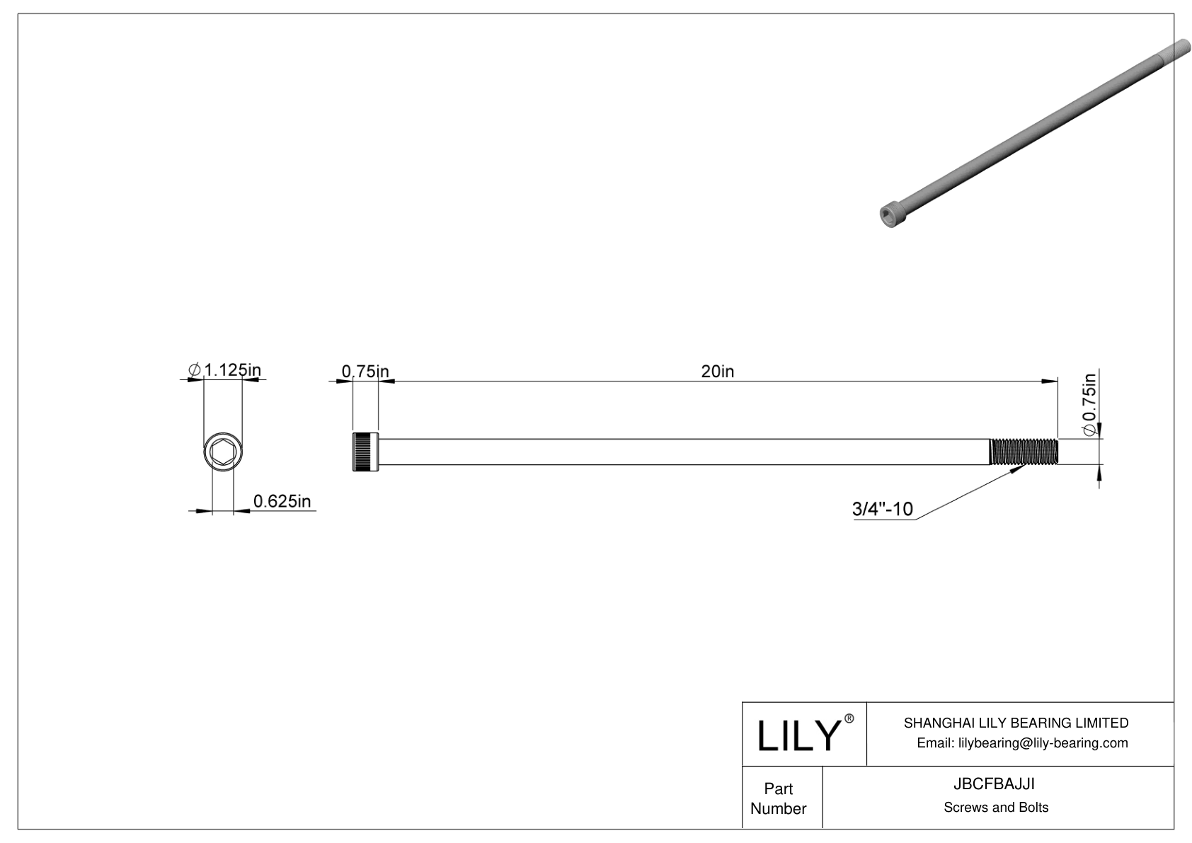 JBCFBAJJI Tornillos de cabeza cilíndrica de acero aleado cad drawing