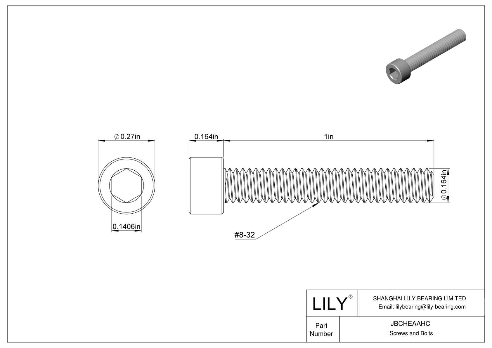 JBCHEAAHC 合金钢内六角螺钉 cad drawing