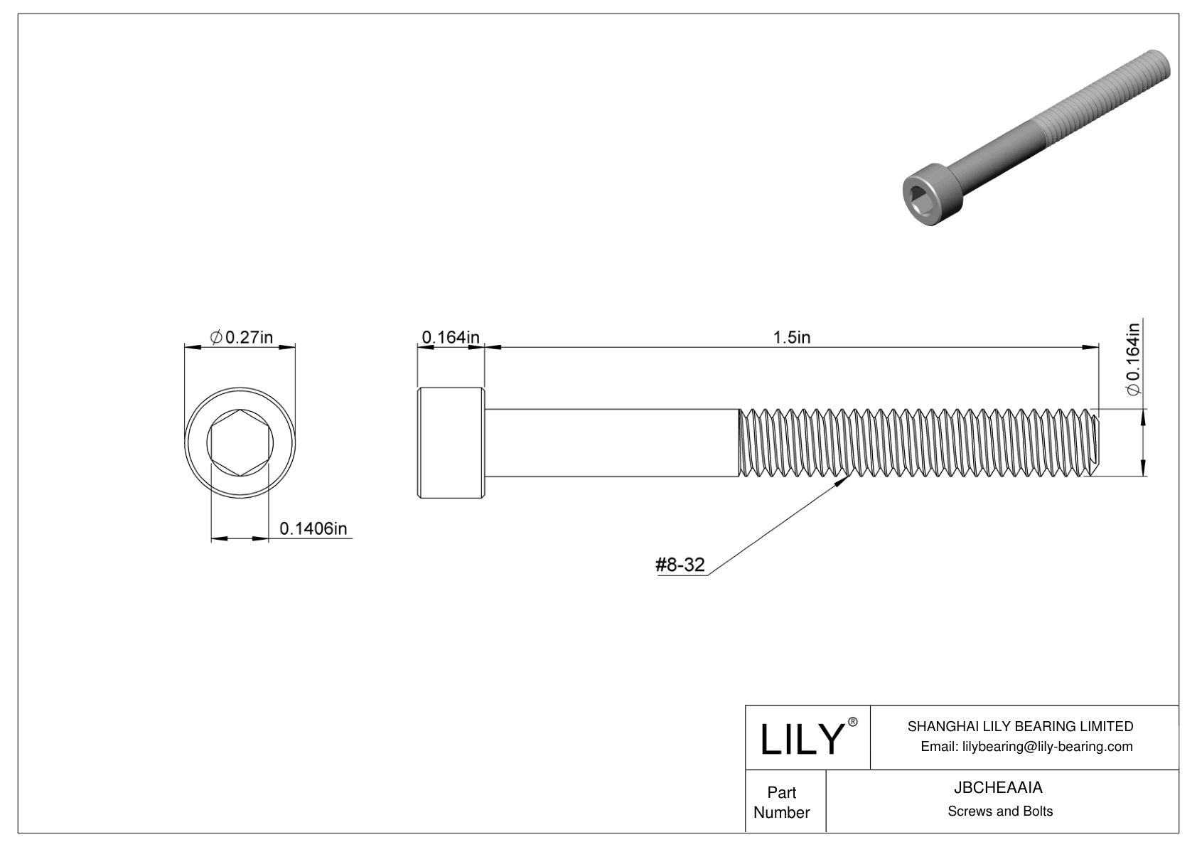 JBCHEAAIA Tornillos de cabeza cilíndrica de acero aleado cad drawing