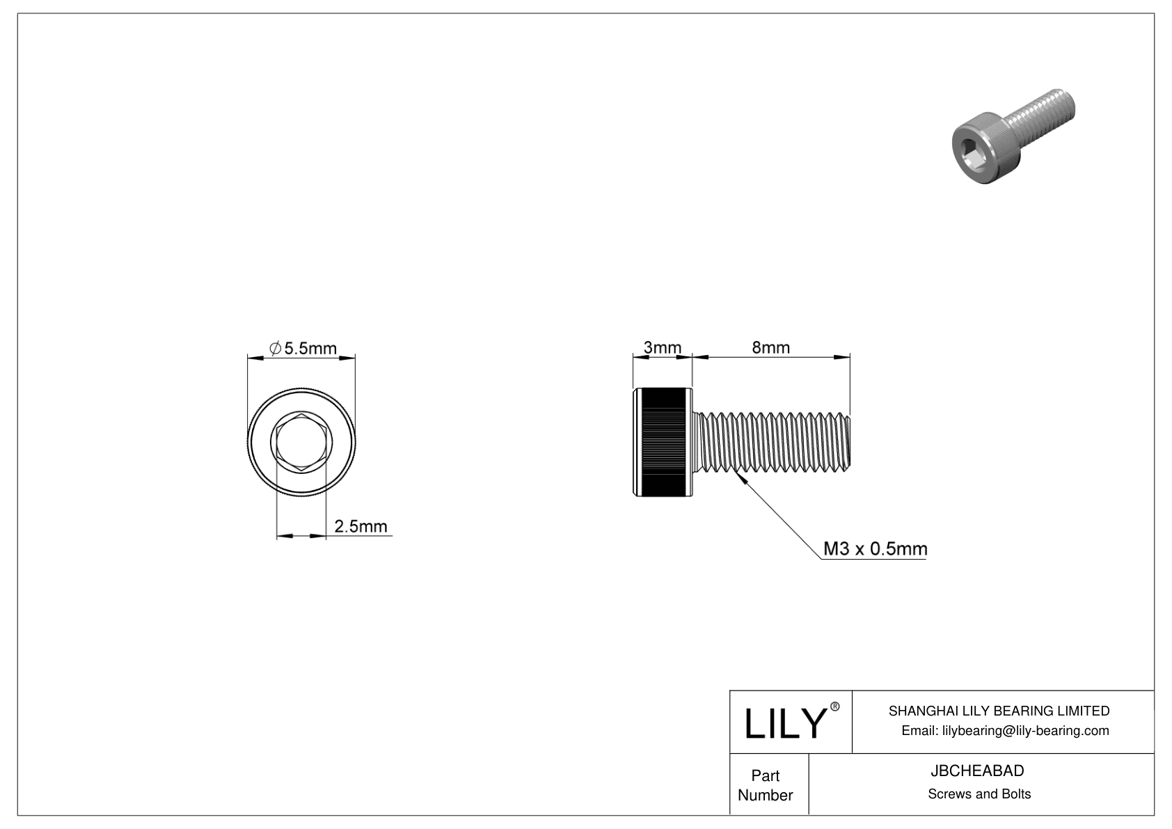 JBCHEABAD Tornillos de cabeza cilíndrica de acero aleado cad drawing