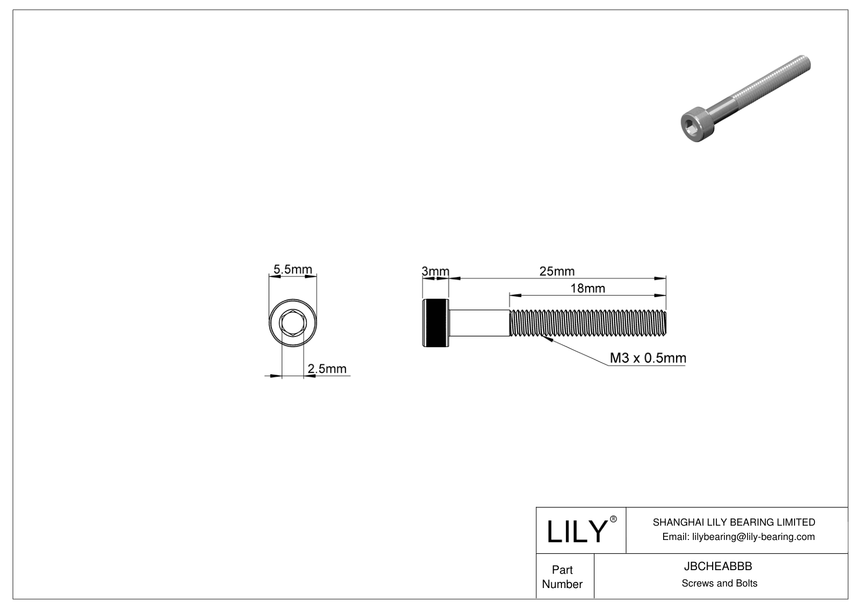 JBCHEABBB Tornillos de cabeza cilíndrica de acero aleado cad drawing