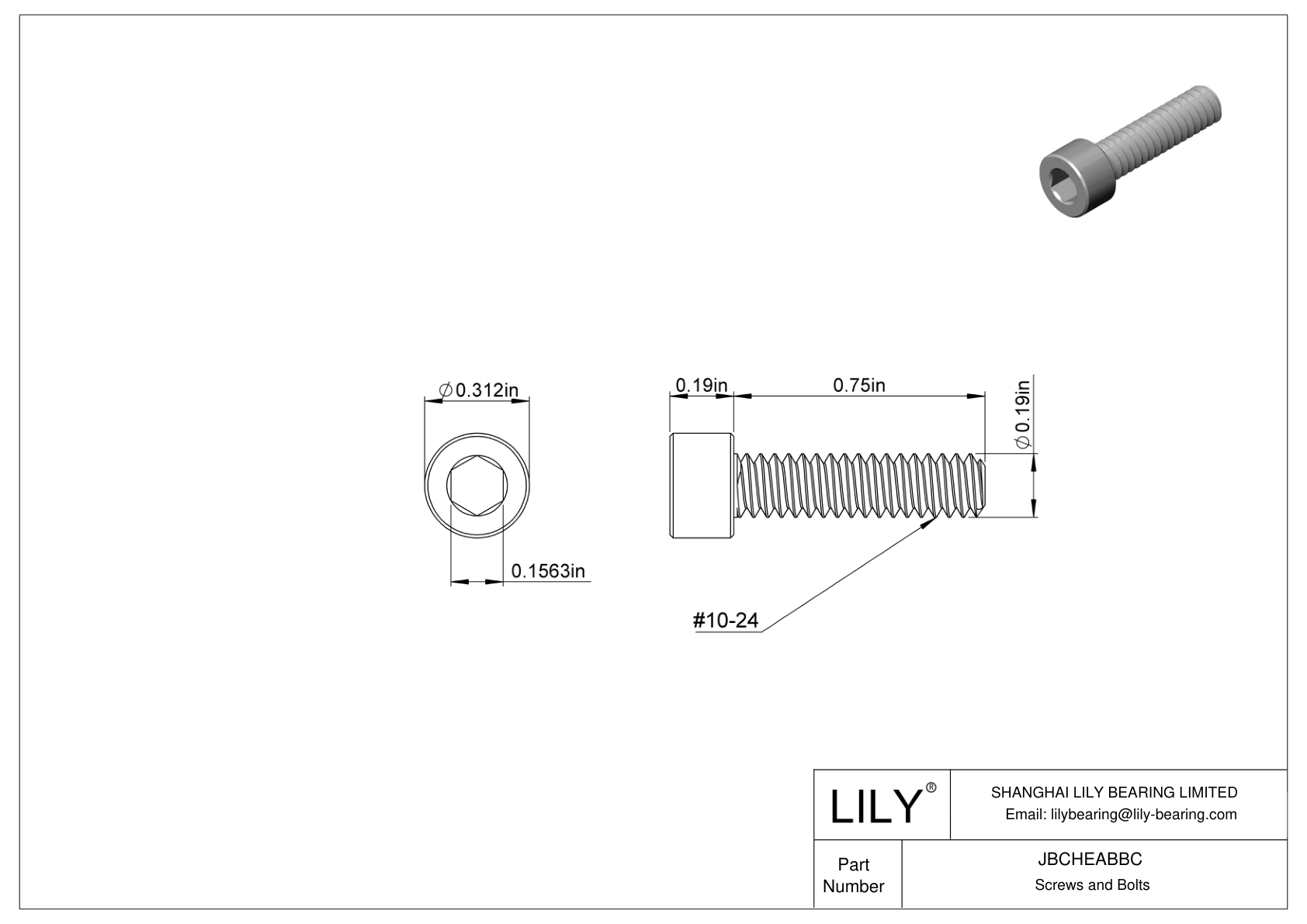 JBCHEABBC 合金钢内六角螺钉 cad drawing