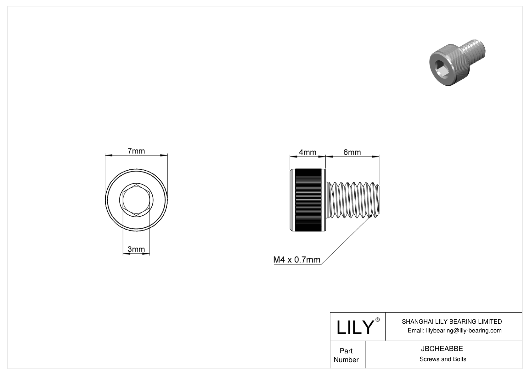 JBCHEABBE Tornillos de cabeza cilíndrica de acero aleado cad drawing