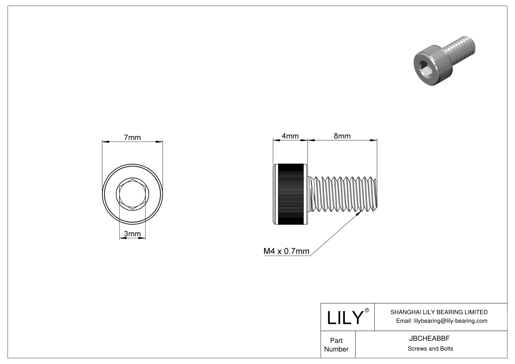 JBCHEABBF 合金钢内六角螺钉 cad drawing