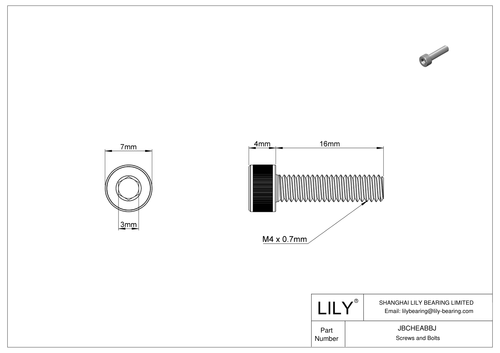 JBCHEABBJ 合金钢内六角螺钉 cad drawing