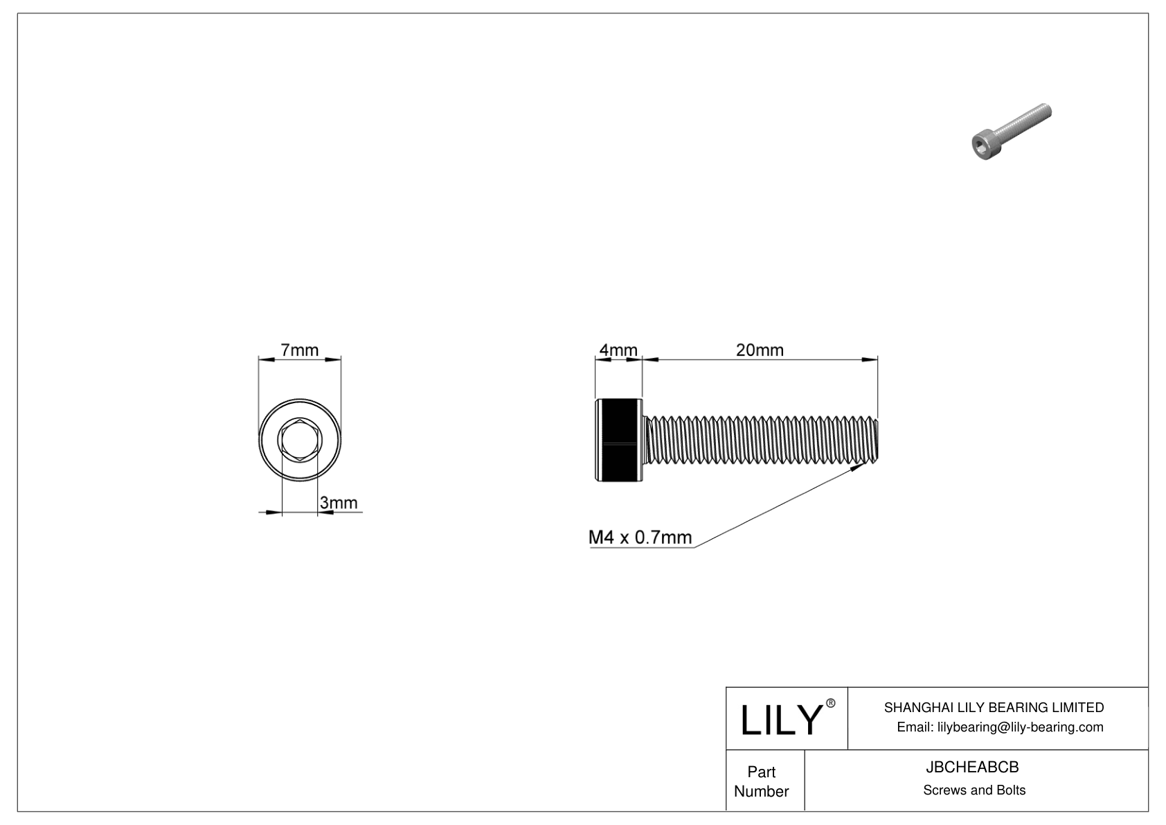 JBCHEABCB Tornillos de cabeza cilíndrica de acero aleado cad drawing