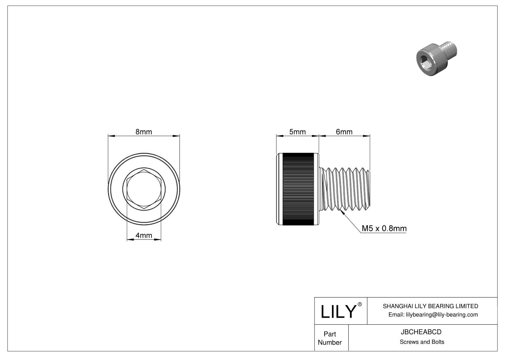 JBCHEABCD 合金钢内六角螺钉 cad drawing