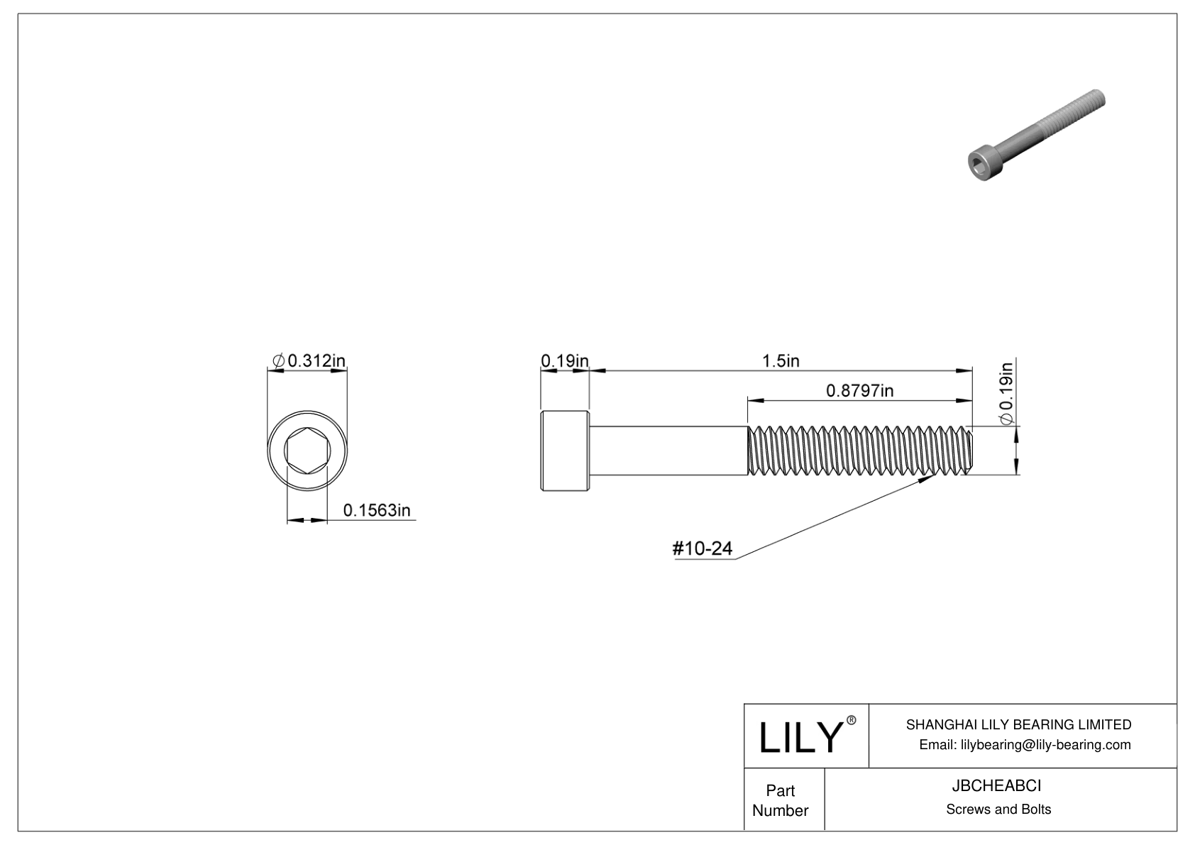 JBCHEABCI Tornillos de cabeza cilíndrica de acero aleado cad drawing