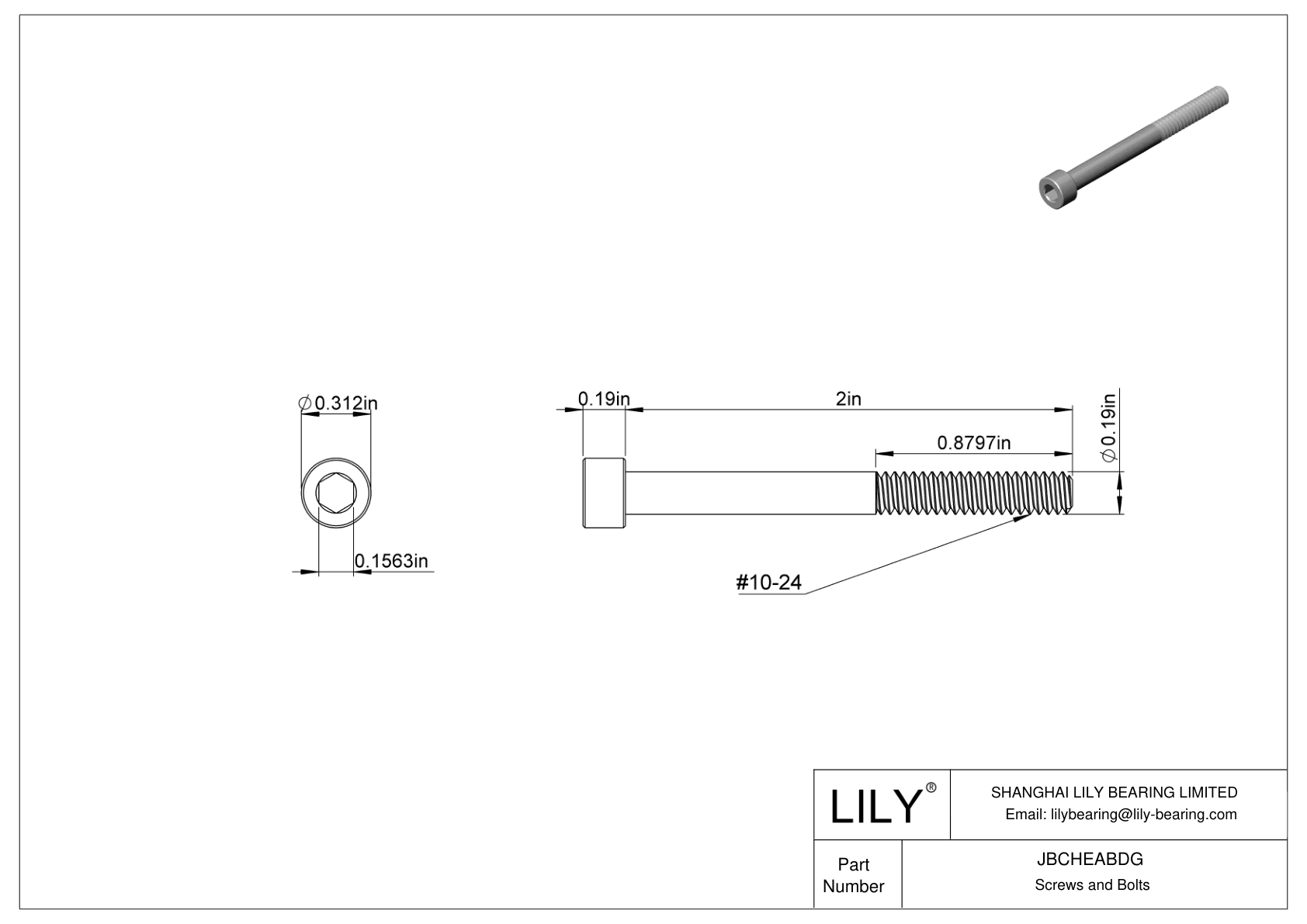 JBCHEABDG 合金钢内六角螺钉 cad drawing