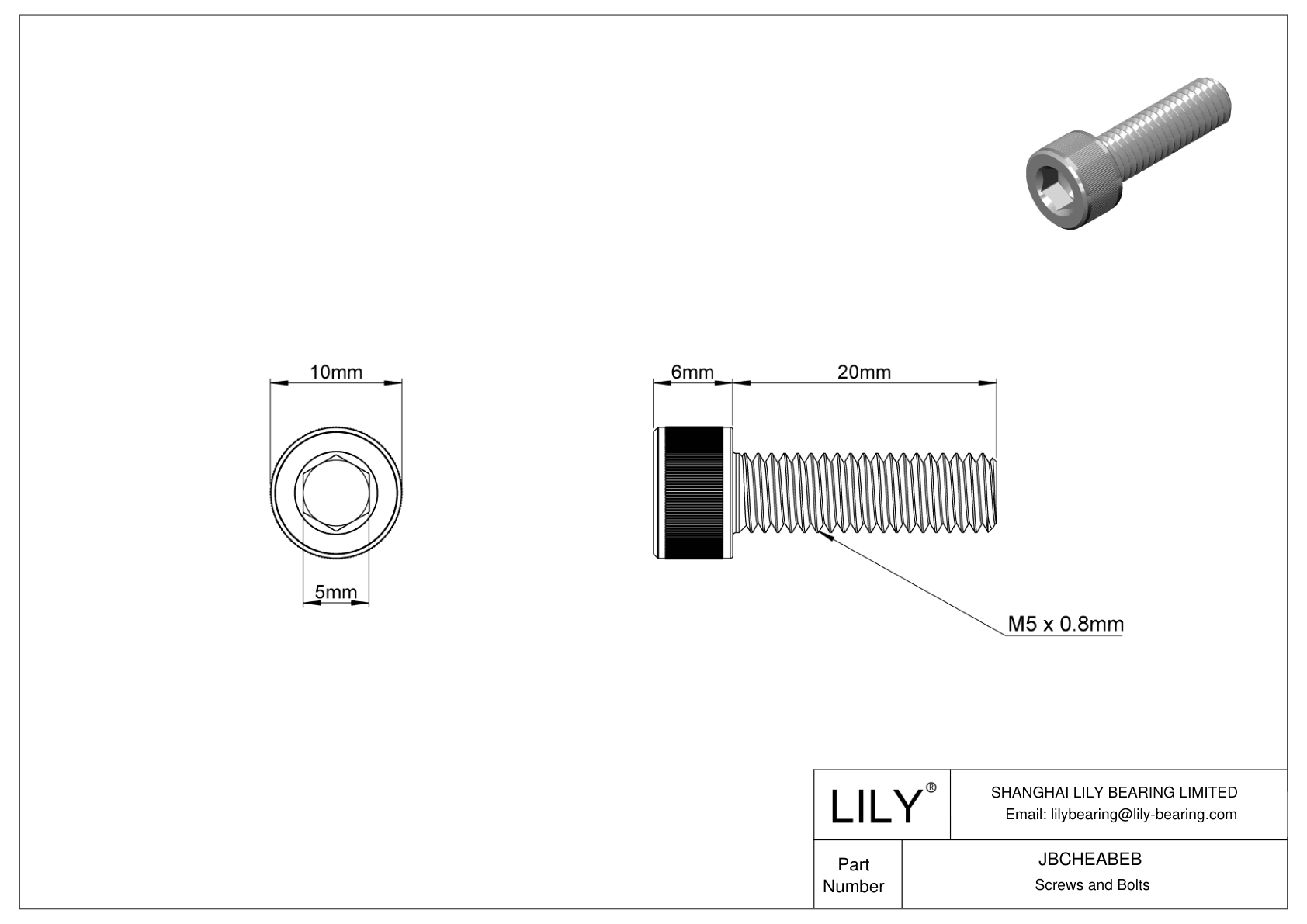 JBCHEABEB 合金钢内六角螺钉 cad drawing