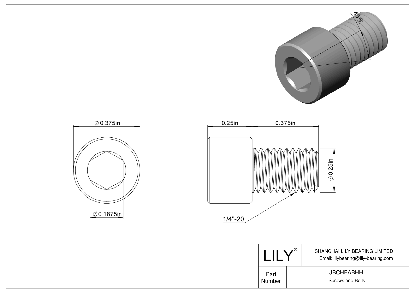 JBCHEABHH 合金钢内六角螺钉 cad drawing