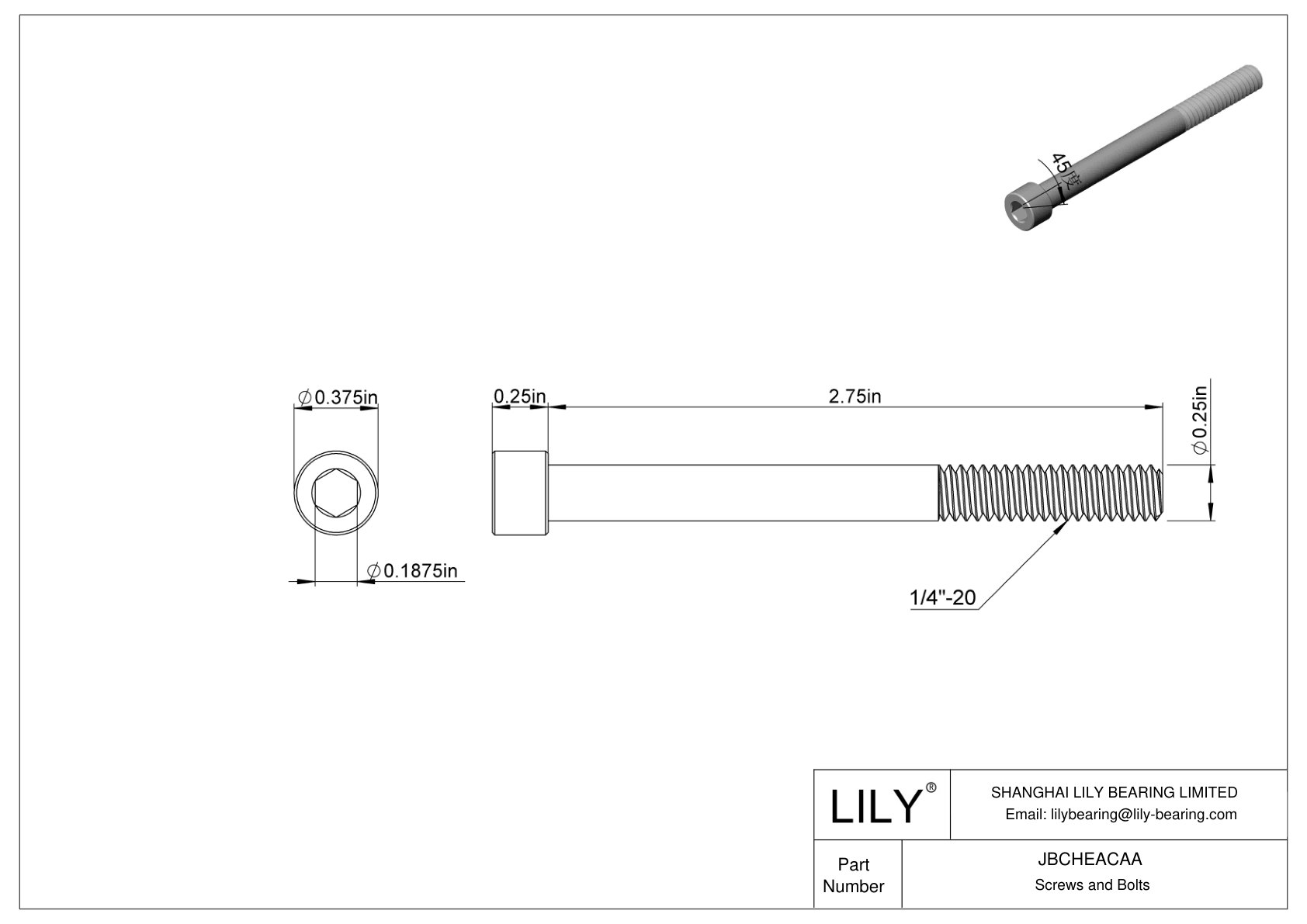 JBCHEACAA Tornillos de cabeza cilíndrica de acero aleado cad drawing