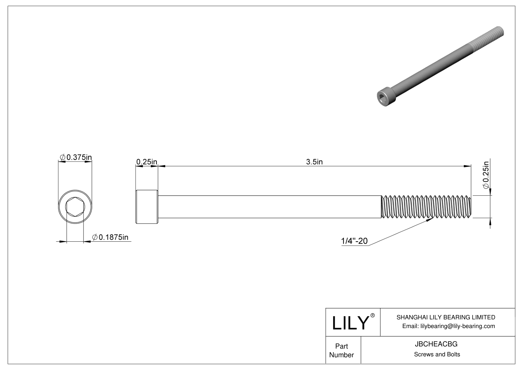 JBCHEACBG 合金钢内六角螺钉 cad drawing