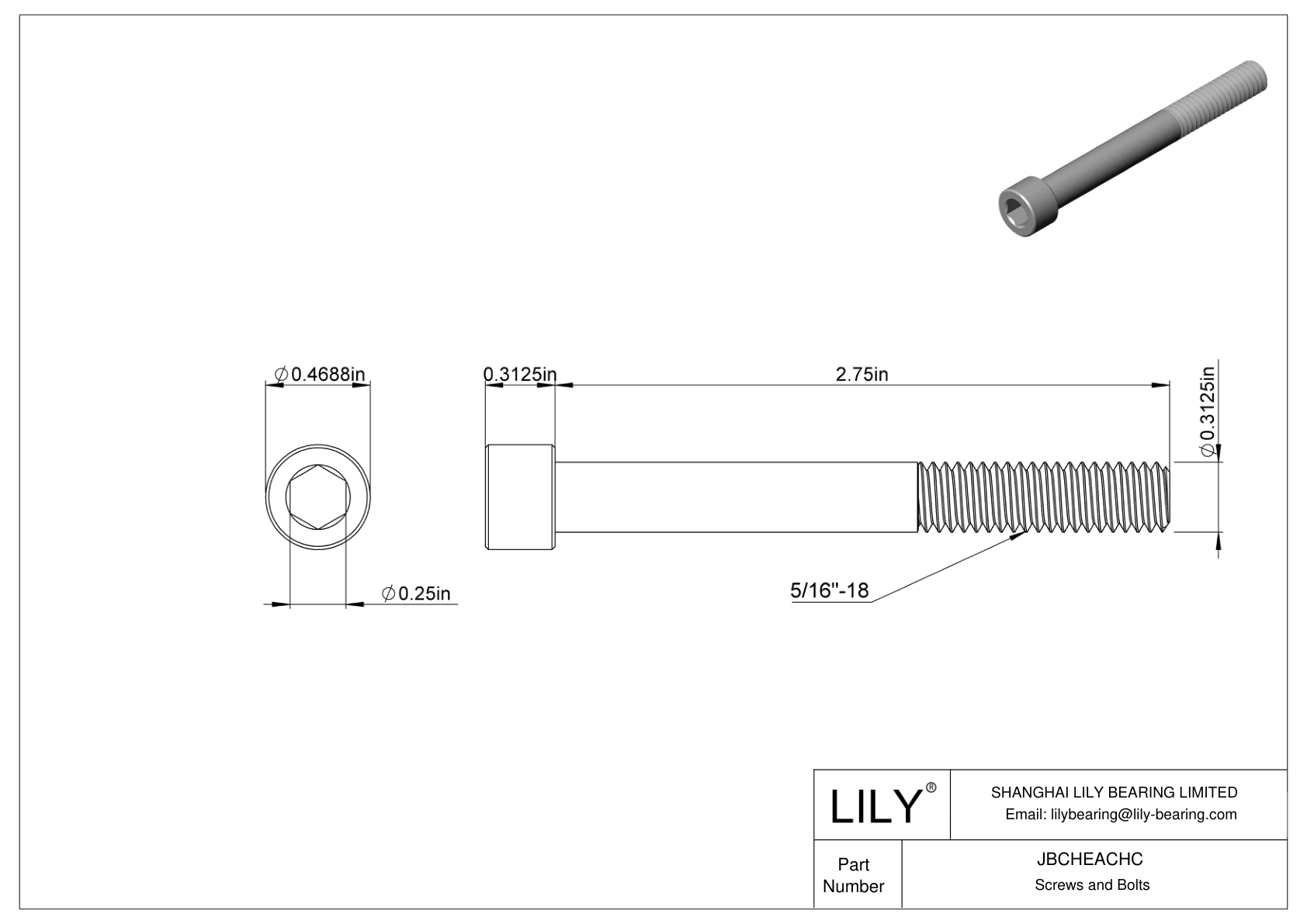 JBCHEACHC Tornillos de cabeza cilíndrica de acero aleado cad drawing