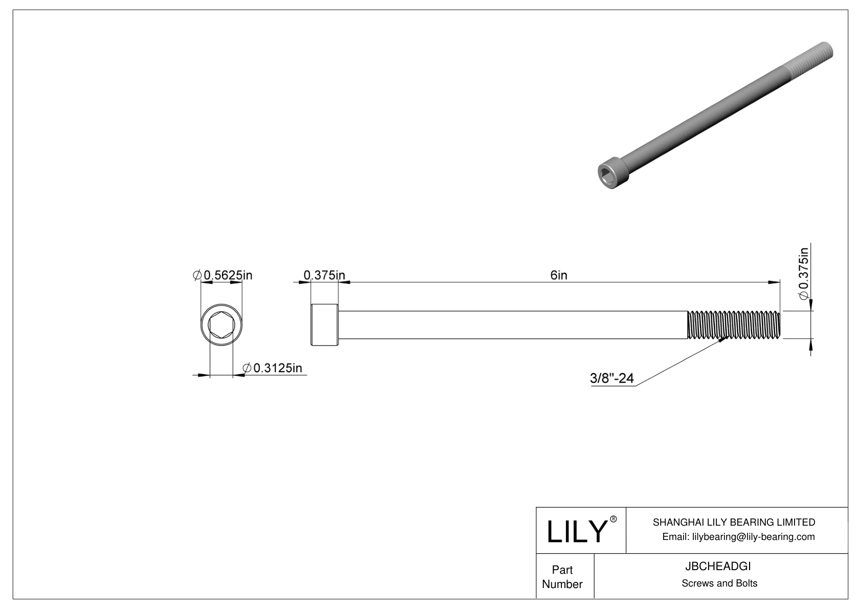 JBCHEADGI 合金钢内六角螺钉 cad drawing