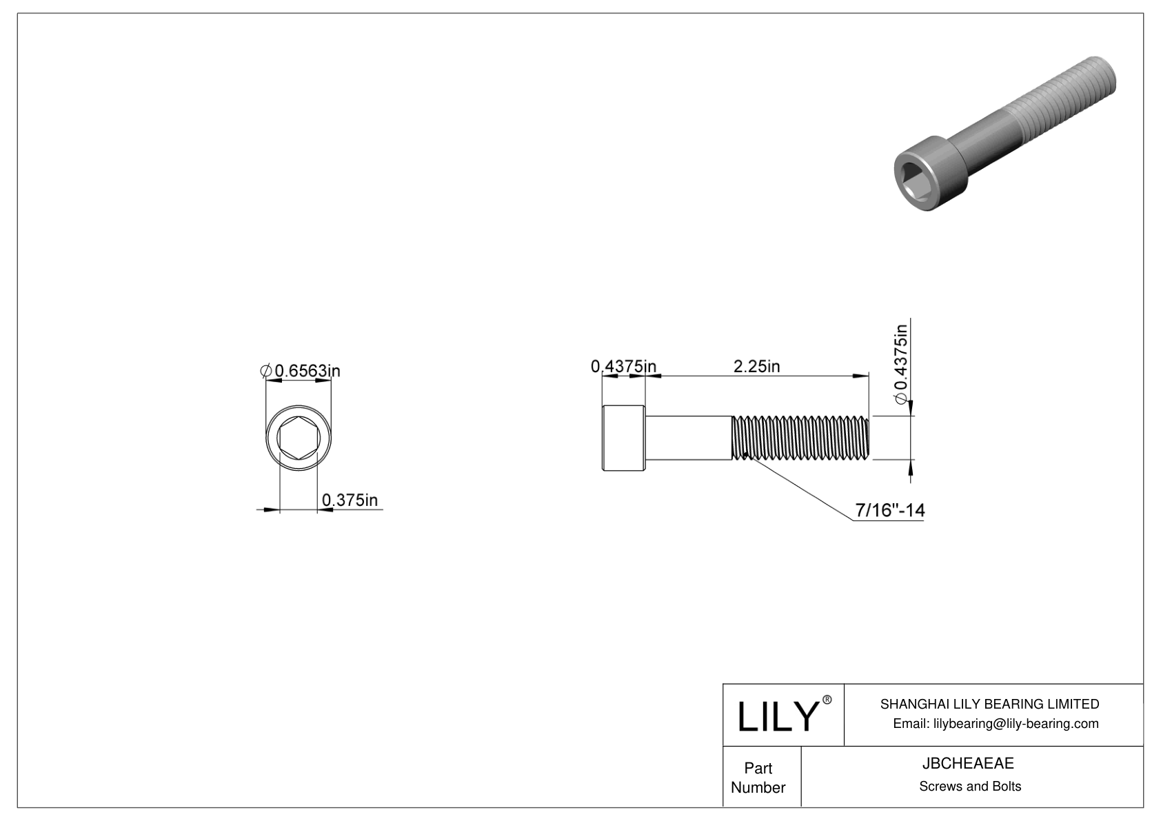 JBCHEAEAE Alloy Steel Socket Head Screws cad drawing