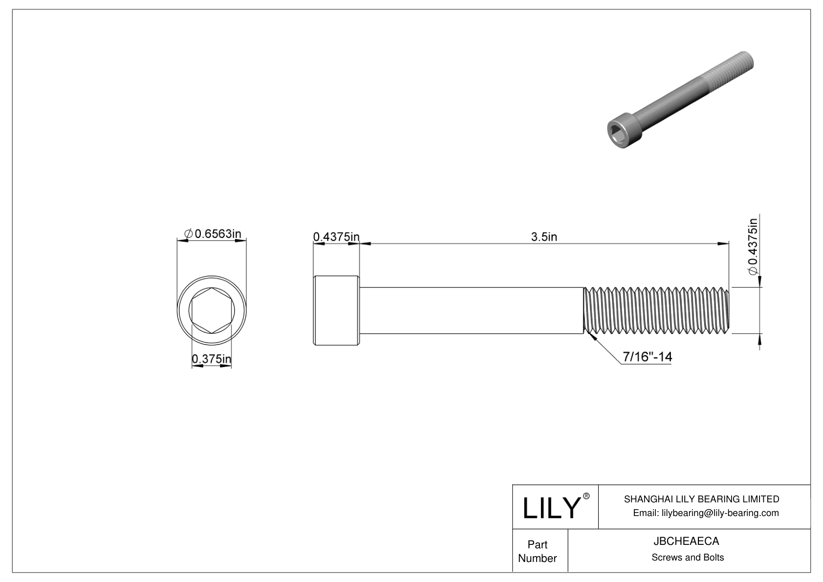 JBCHEAECA 合金钢内六角螺钉 cad drawing