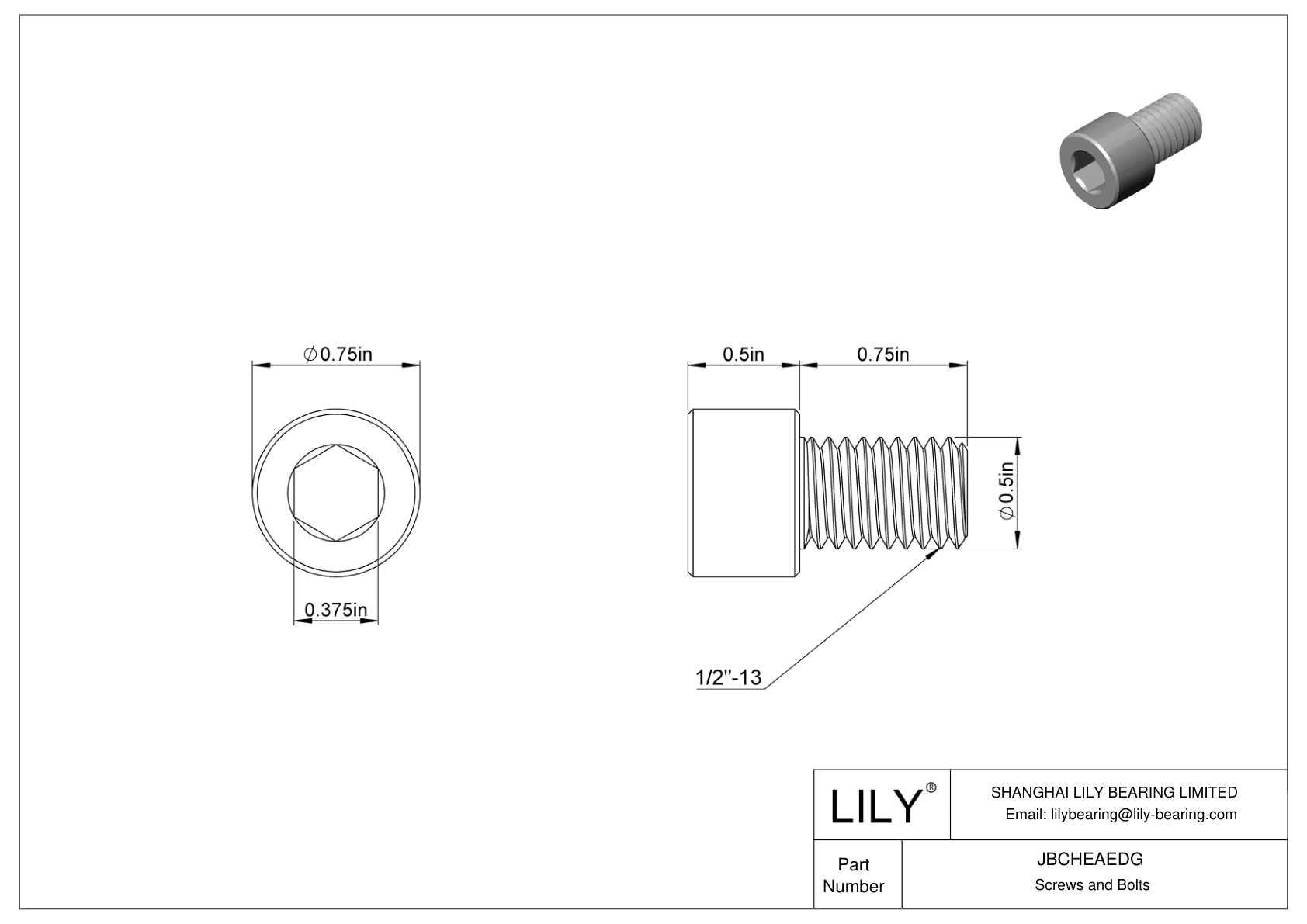 JBCHEAEDG Tornillos de cabeza cilíndrica de acero aleado cad drawing