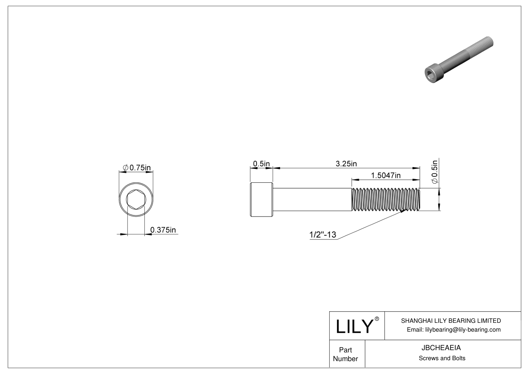 JBCHEAEIA 合金钢内六角螺钉 cad drawing