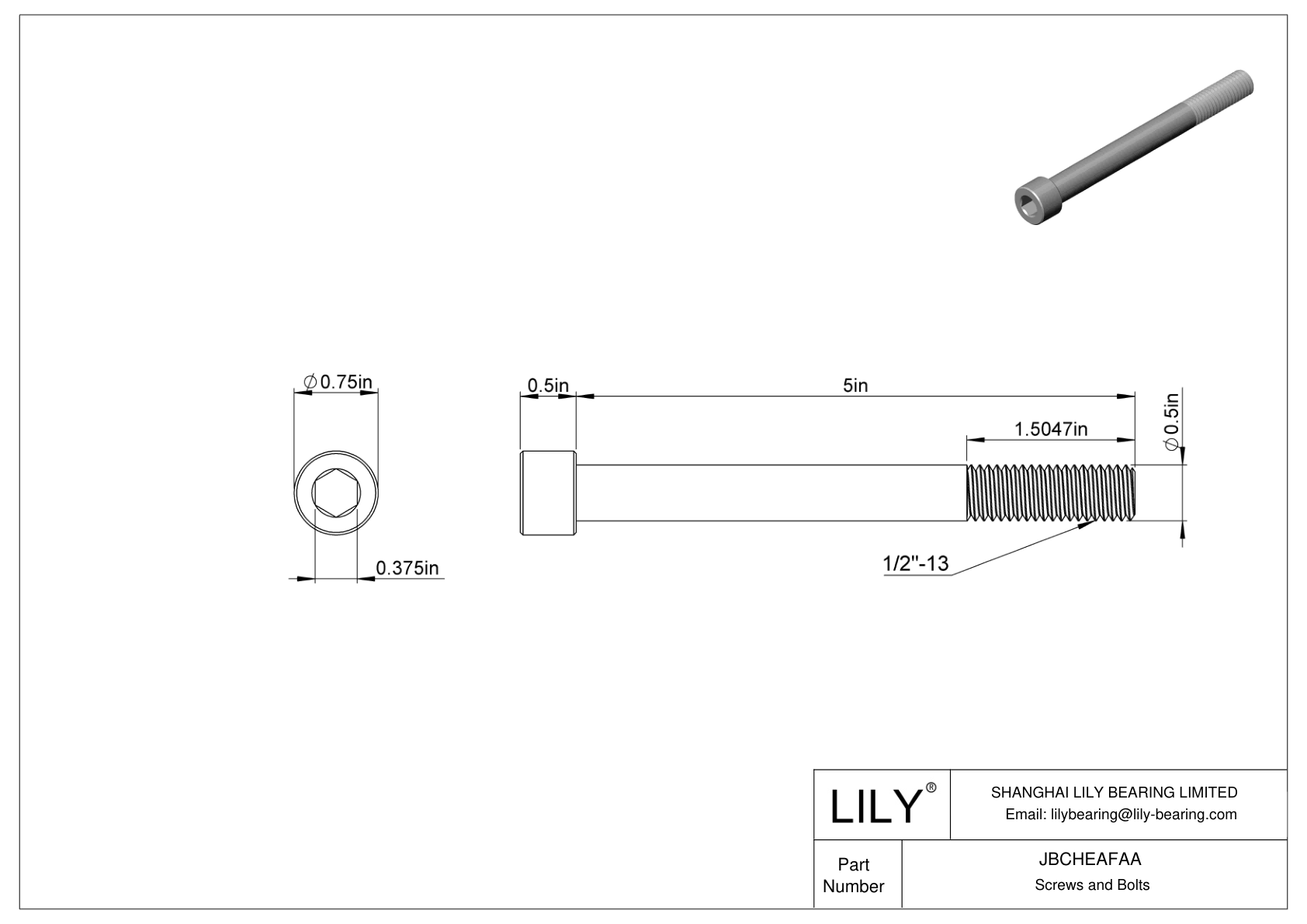 JBCHEAFAA 合金钢内六角螺钉 cad drawing