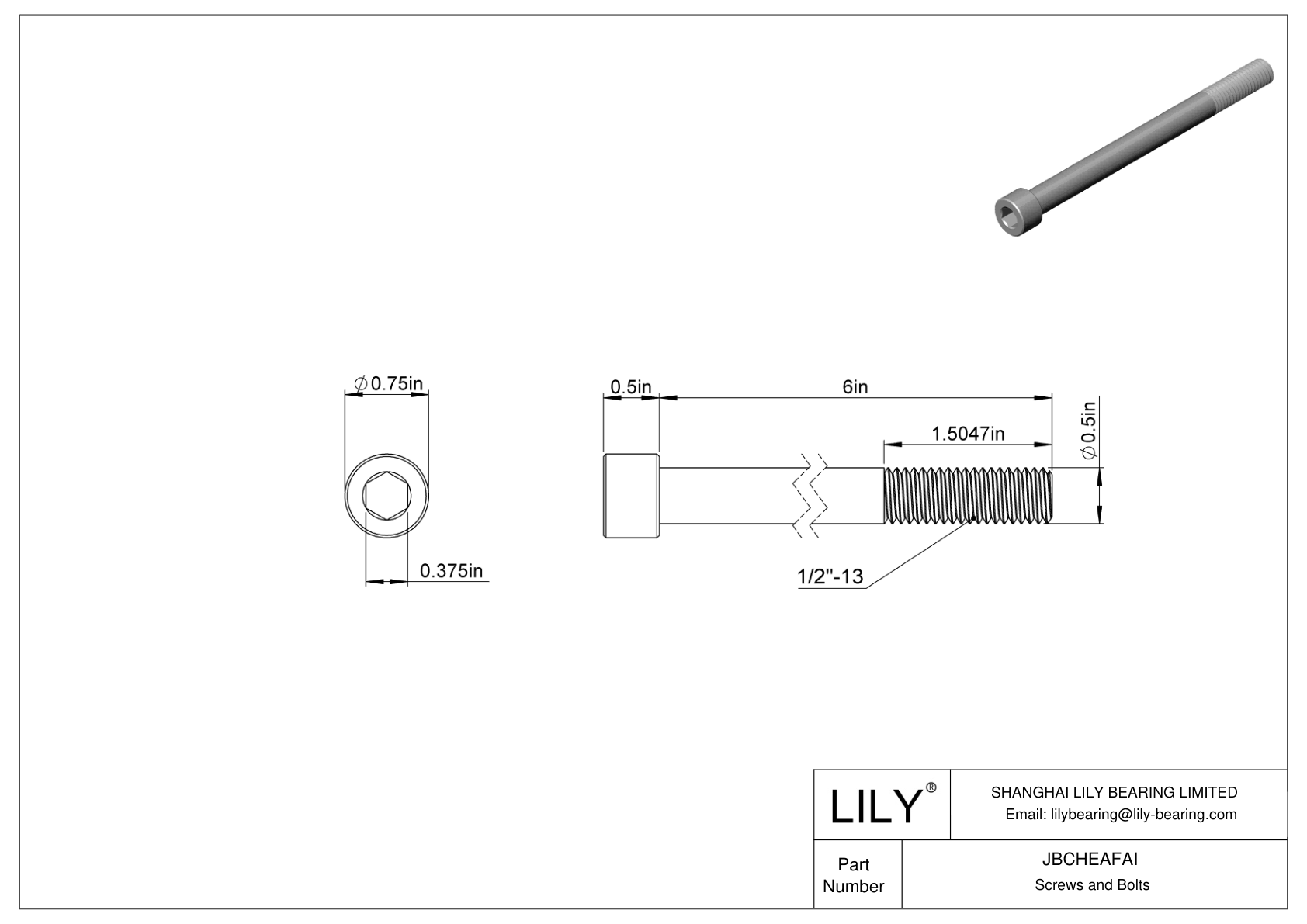 JBCHEAFAI 合金钢内六角螺钉 cad drawing