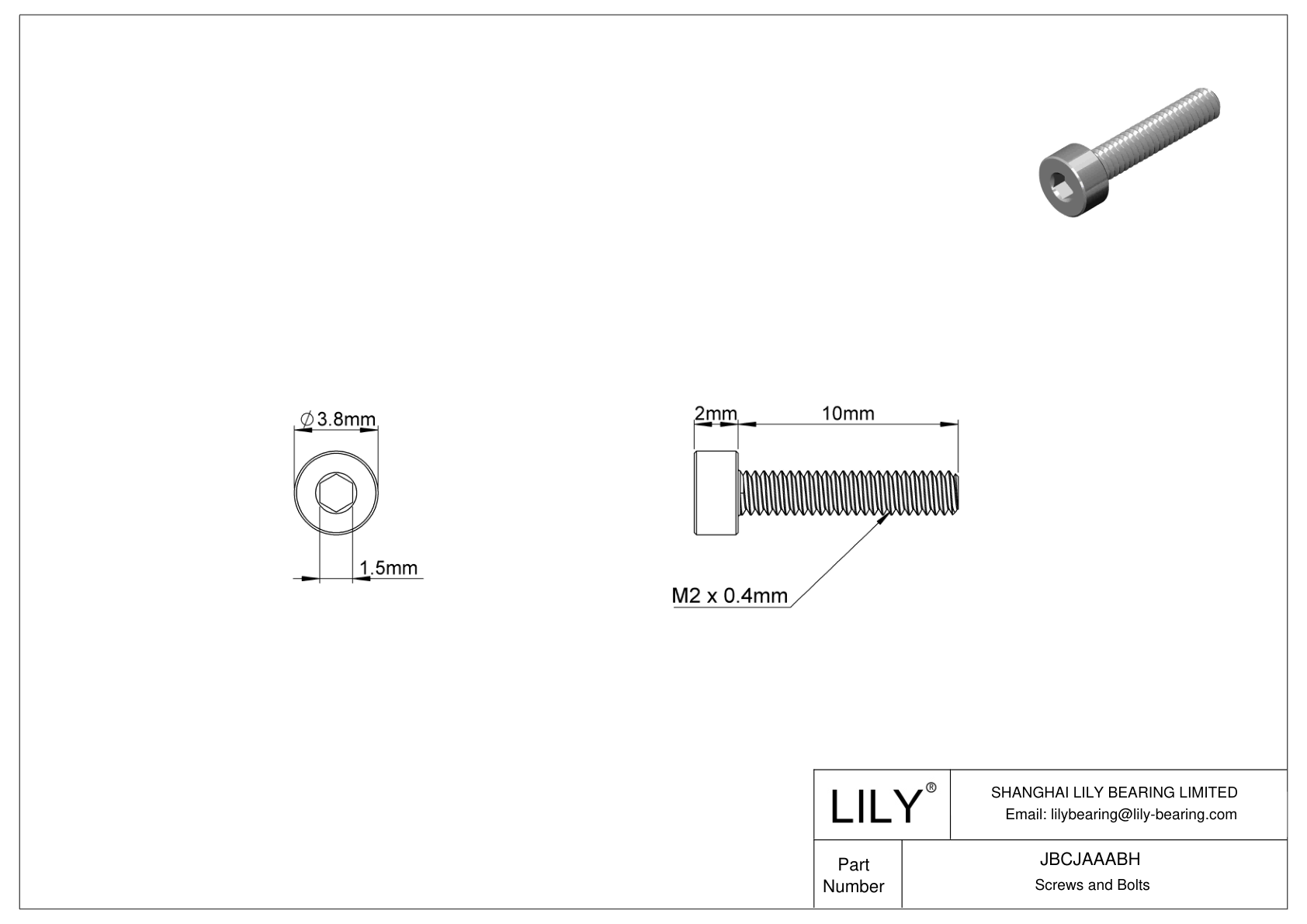 JBCJAAABH 合金钢内六角螺钉 cad drawing