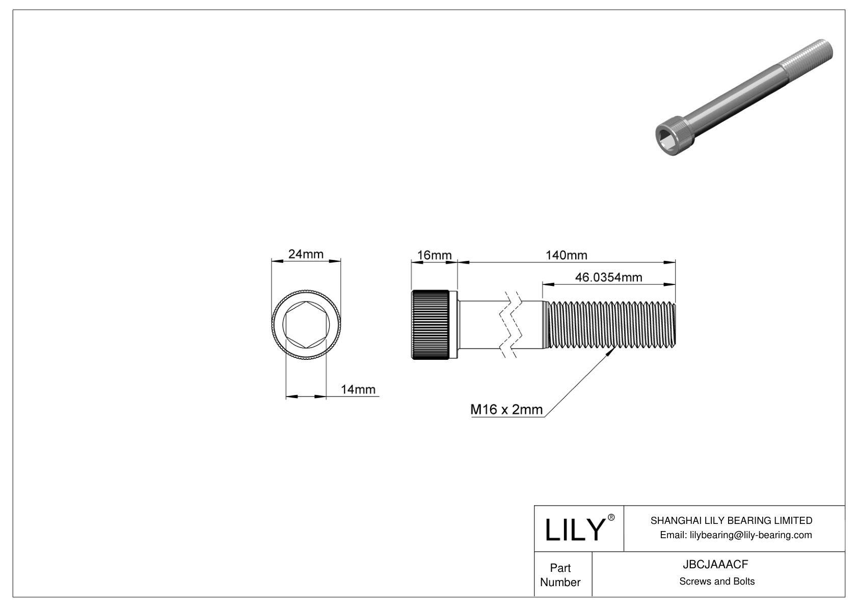 JBCJAAACF Tornillos de cabeza cilíndrica de acero aleado cad drawing