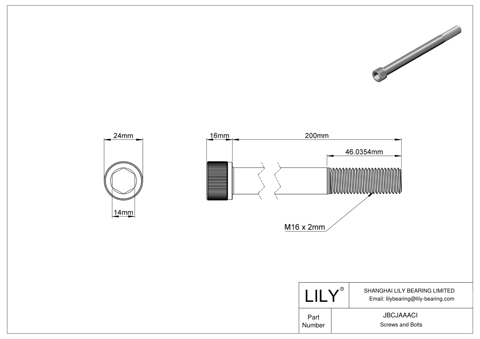 JBCJAAACI Tornillos de cabeza cilíndrica de acero aleado cad drawing