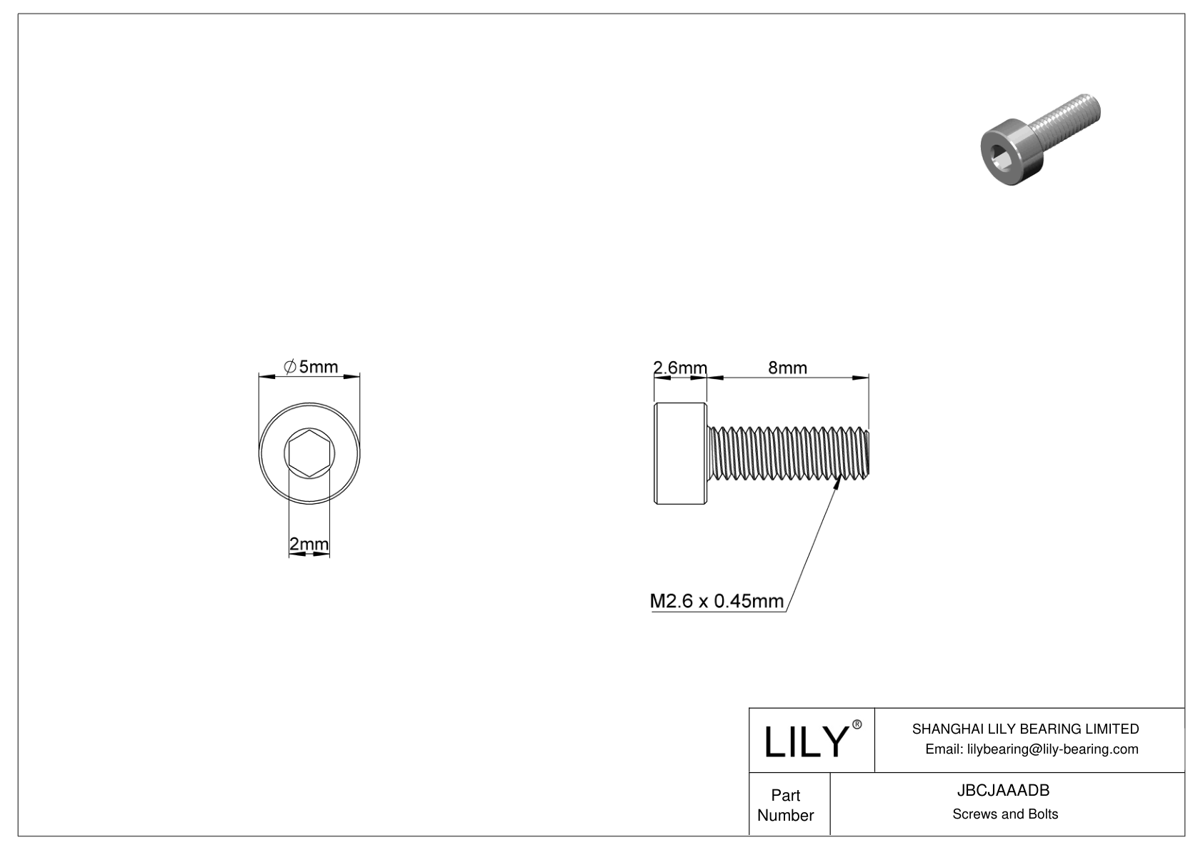 JBCJAAADB Tornillos de cabeza cilíndrica de acero aleado cad drawing