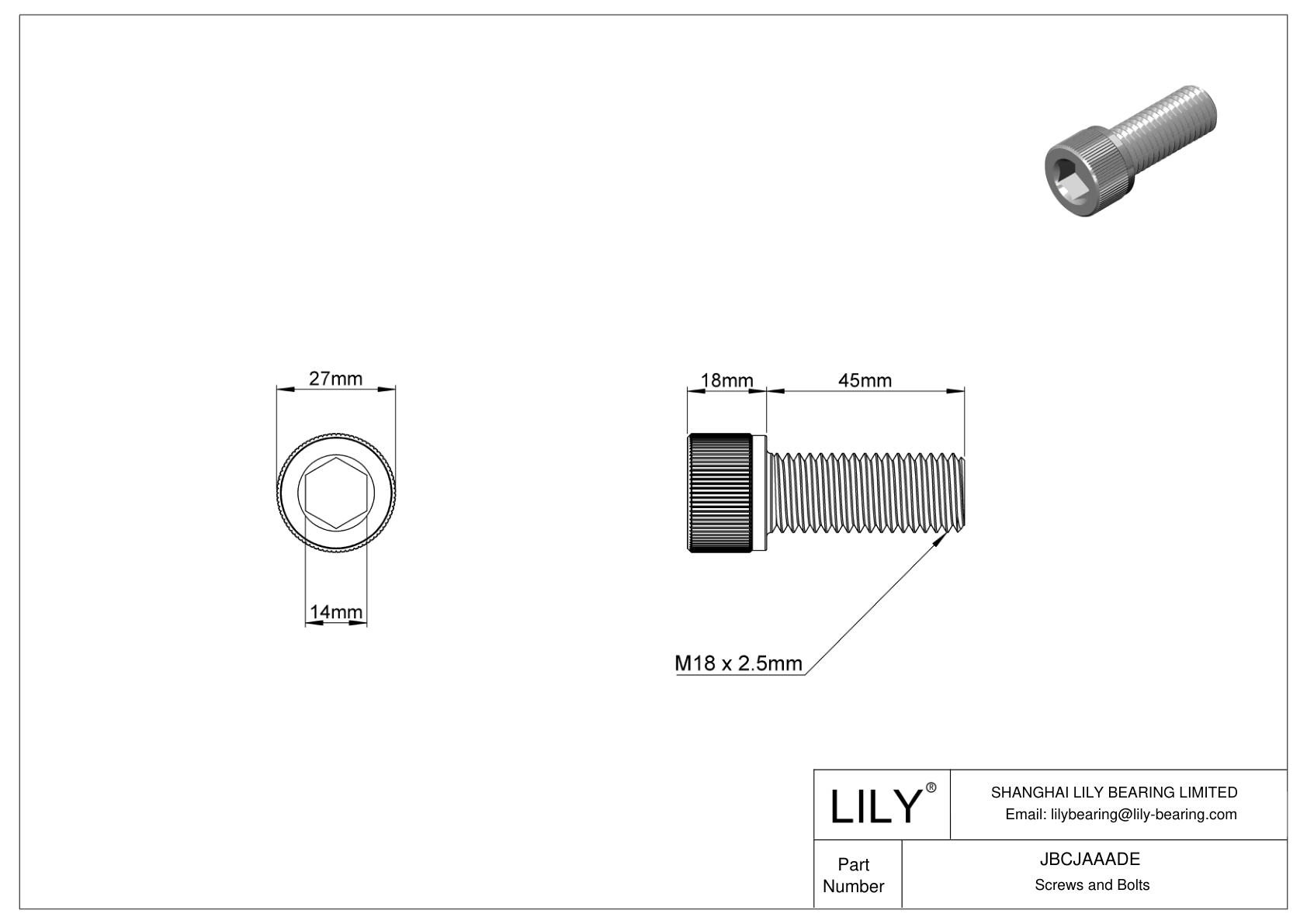 JBCJAAADE 合金钢内六角螺钉 cad drawing