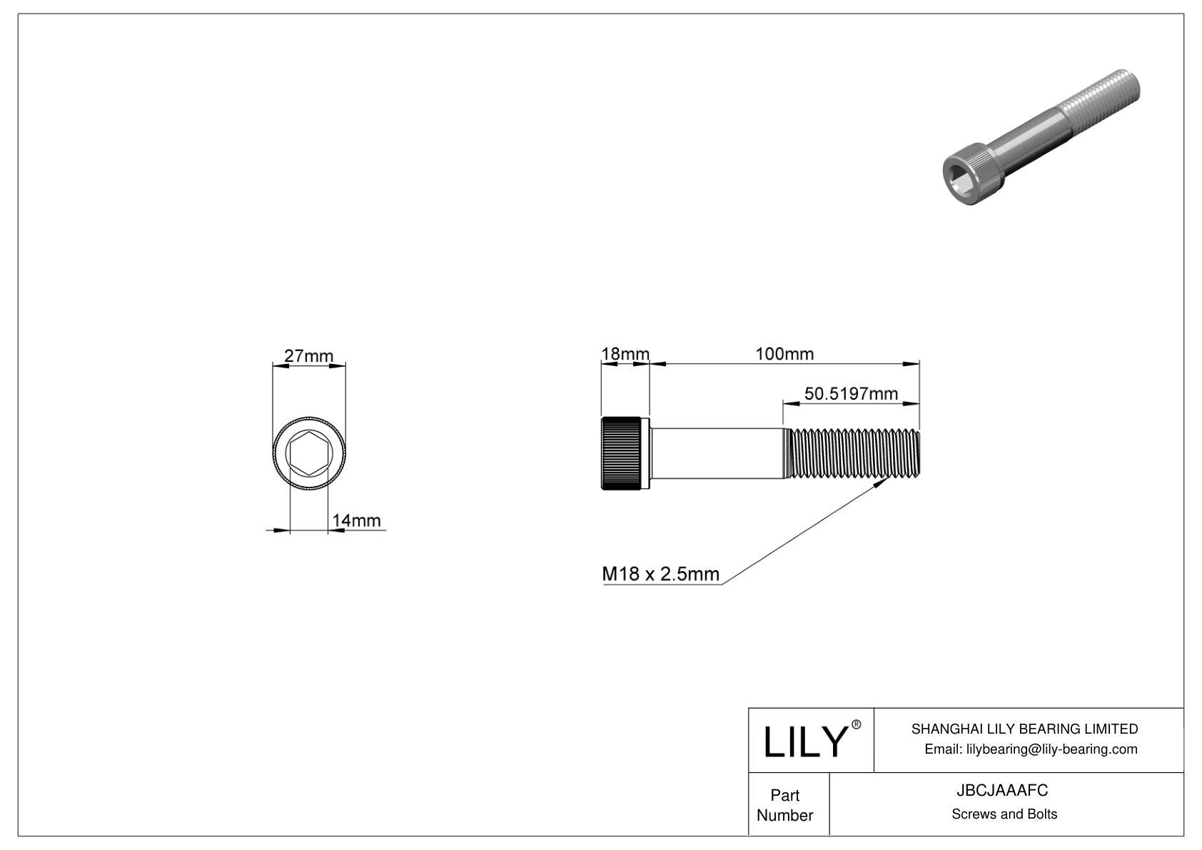 JBCJAAAFC 合金钢内六角螺钉 cad drawing