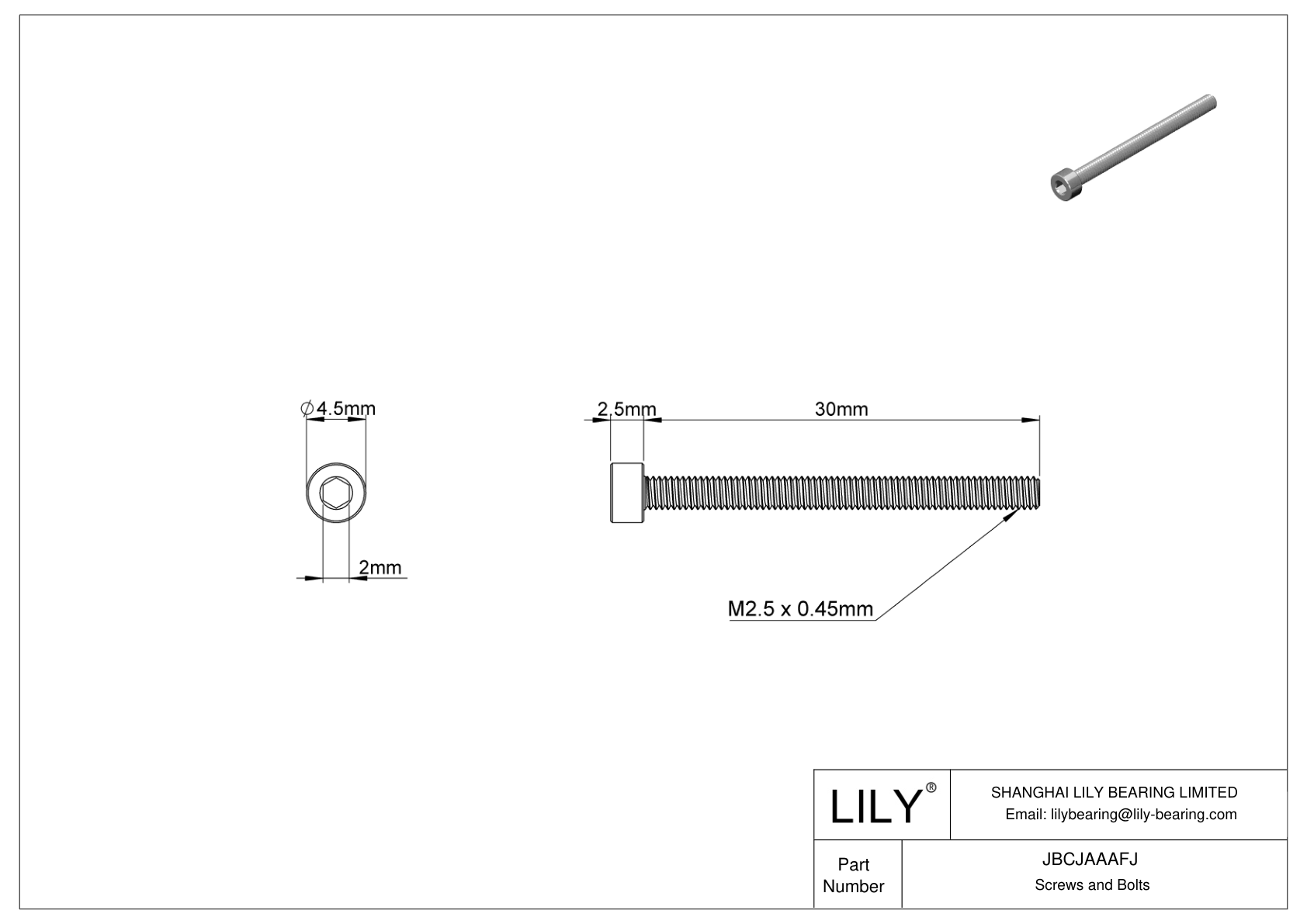 JBCJAAAFJ Tornillos de cabeza cilíndrica de acero aleado cad drawing