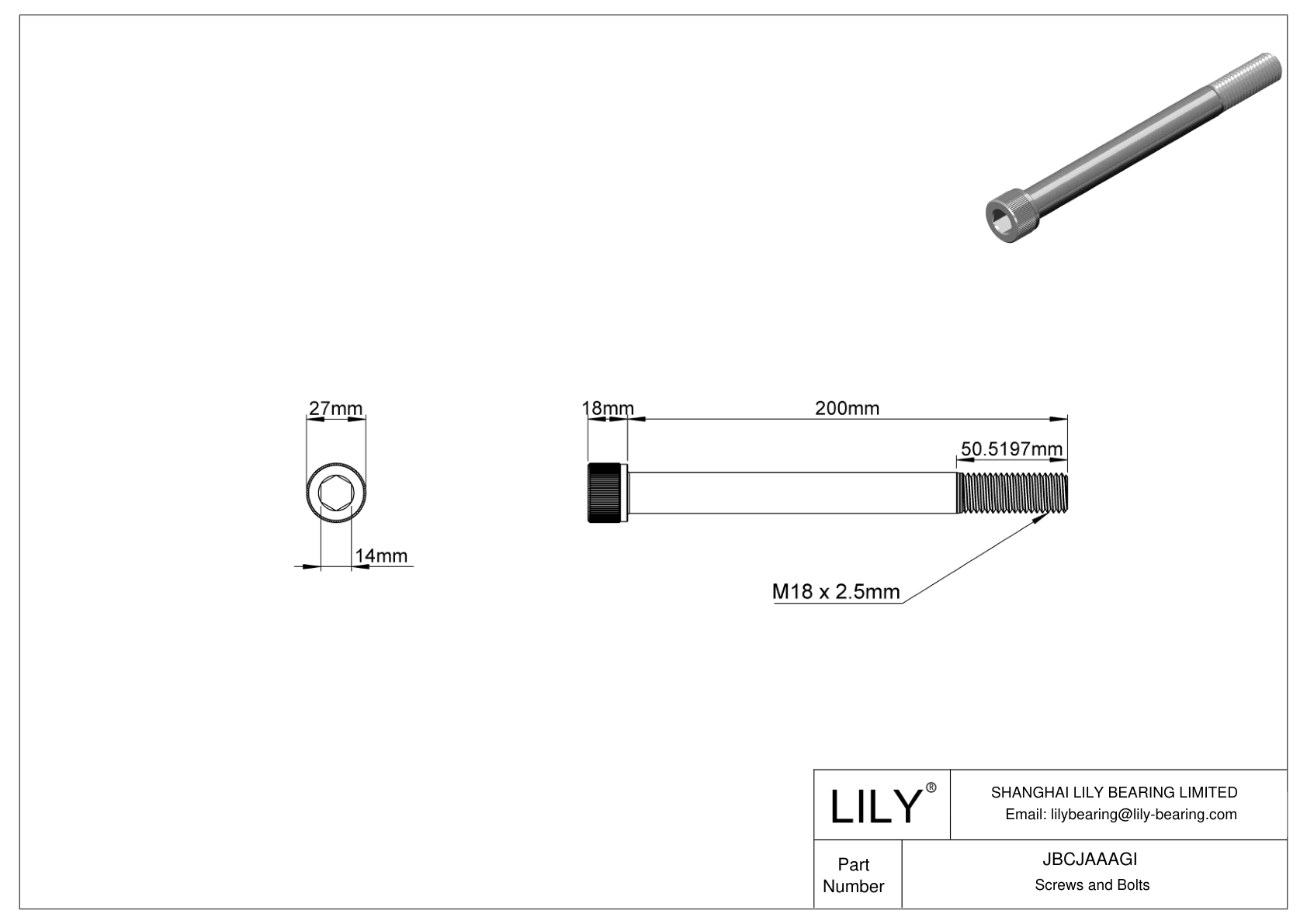 JBCJAAAGI Tornillos de cabeza cilíndrica de acero aleado cad drawing