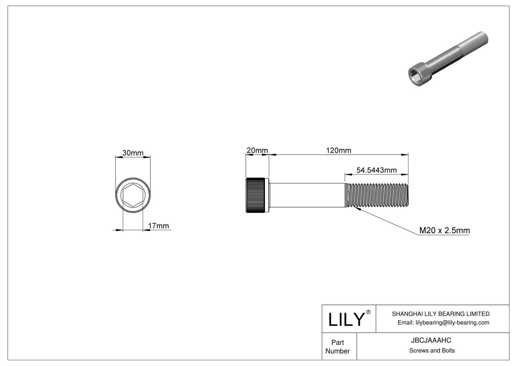 JBCJAAAHC 合金钢内六角螺钉 cad drawing