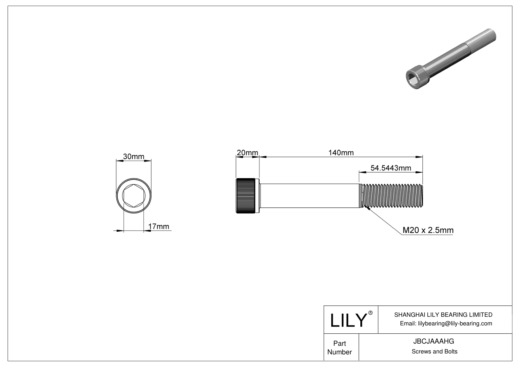 JBCJAAAHG Tornillos de cabeza cilíndrica de acero aleado cad drawing