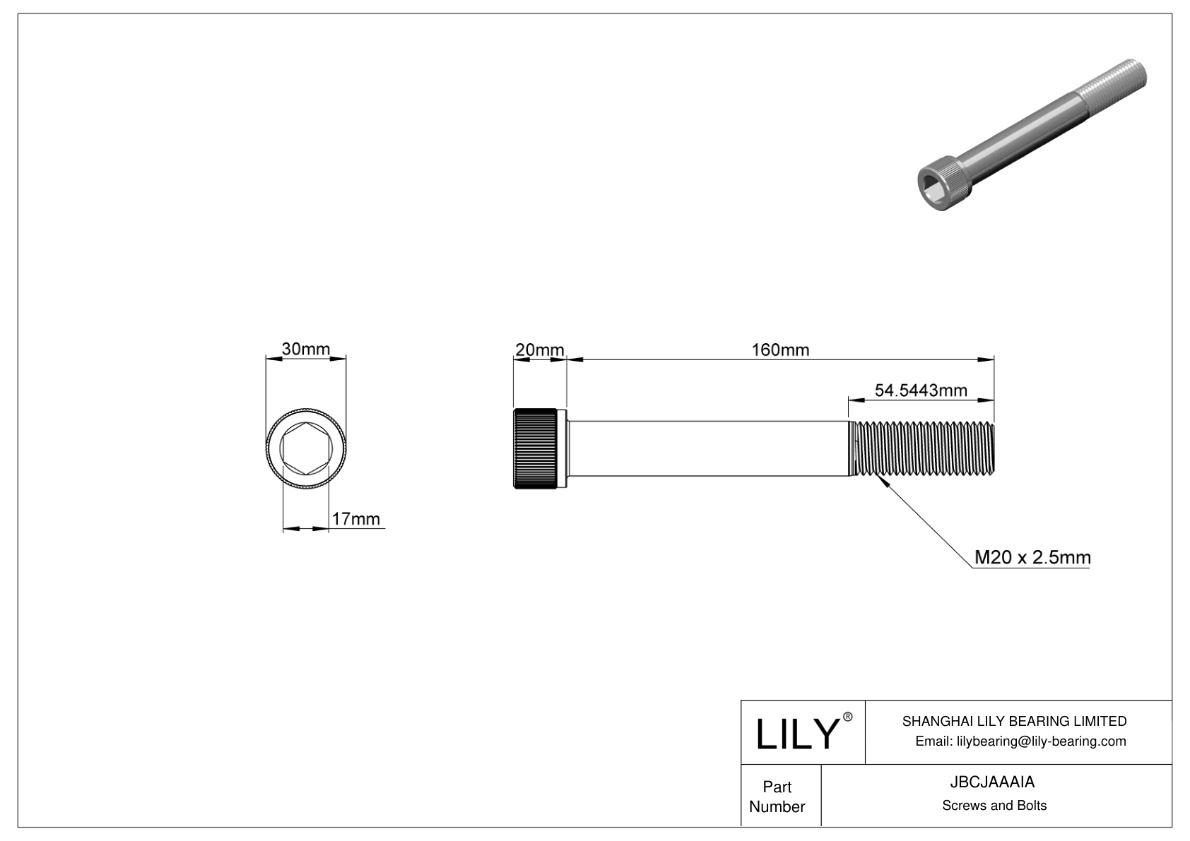 JBCJAAAIA Tornillos de cabeza cilíndrica de acero aleado cad drawing